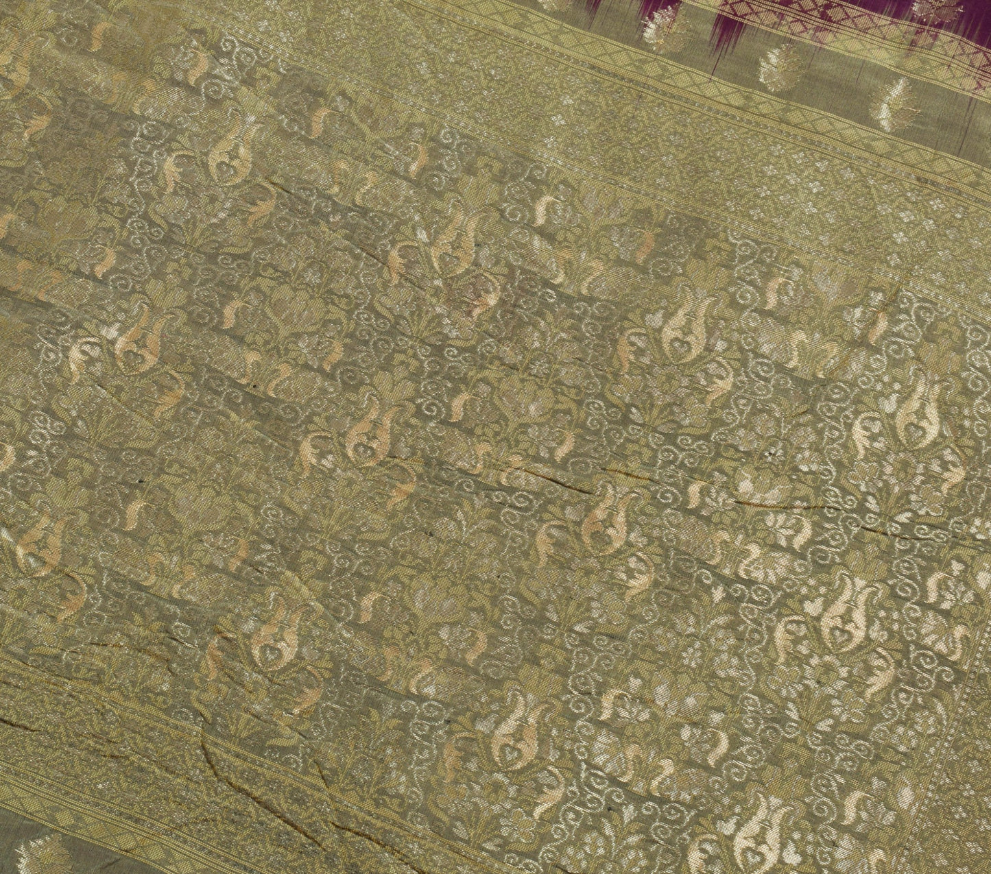 Sushila Vintage Dark Purple Saree Pure Silk All Over Woven Classy Sari Fabric