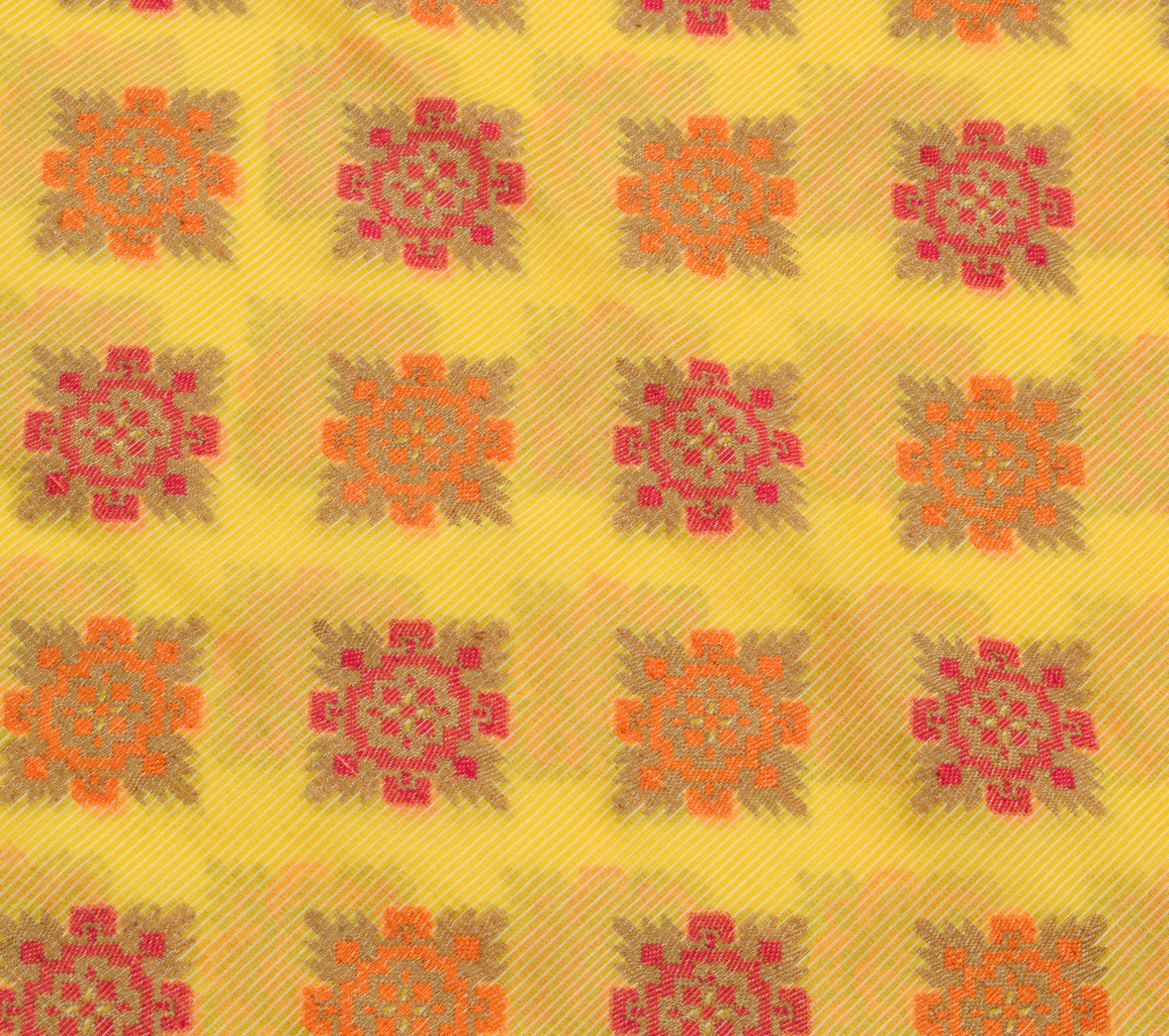 Sushila Vintage Yellow Wedding Saree Art Silk Woven Traditional Sari Fabric