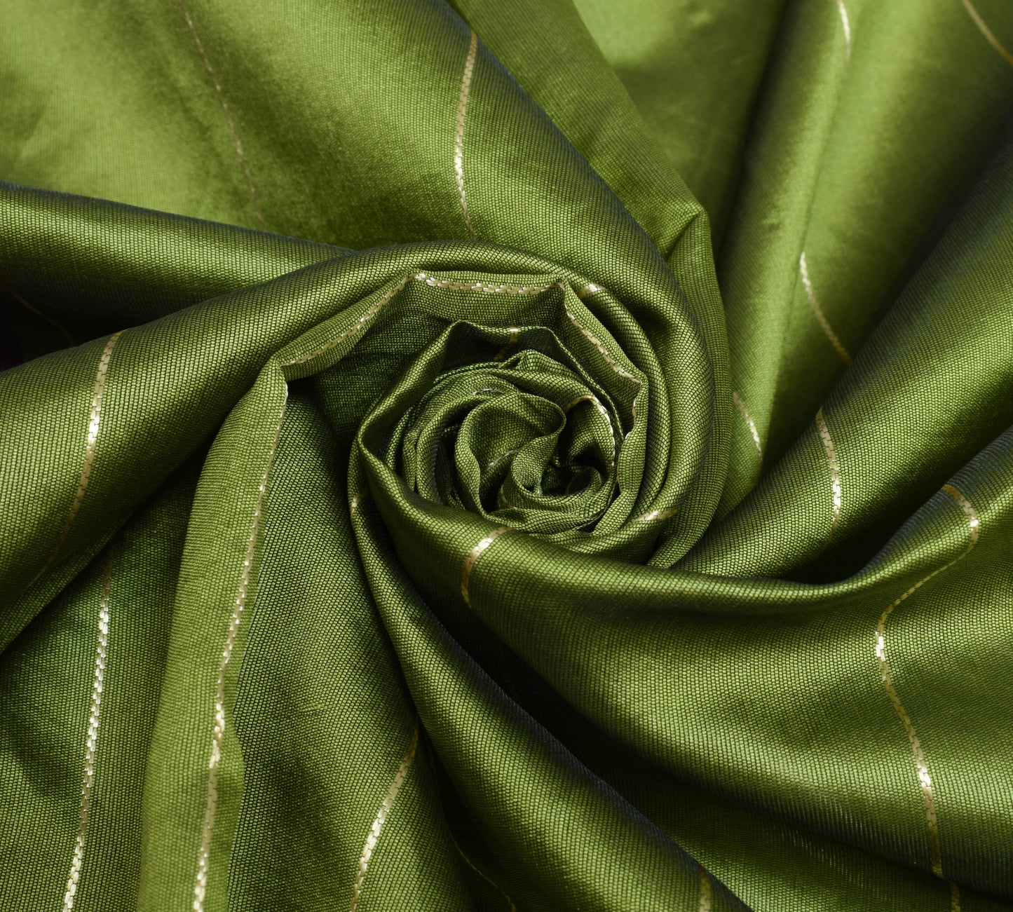 Sushila Vintage Green Silk Saree Stripes Woven Sari with Purple Blouse Fabric