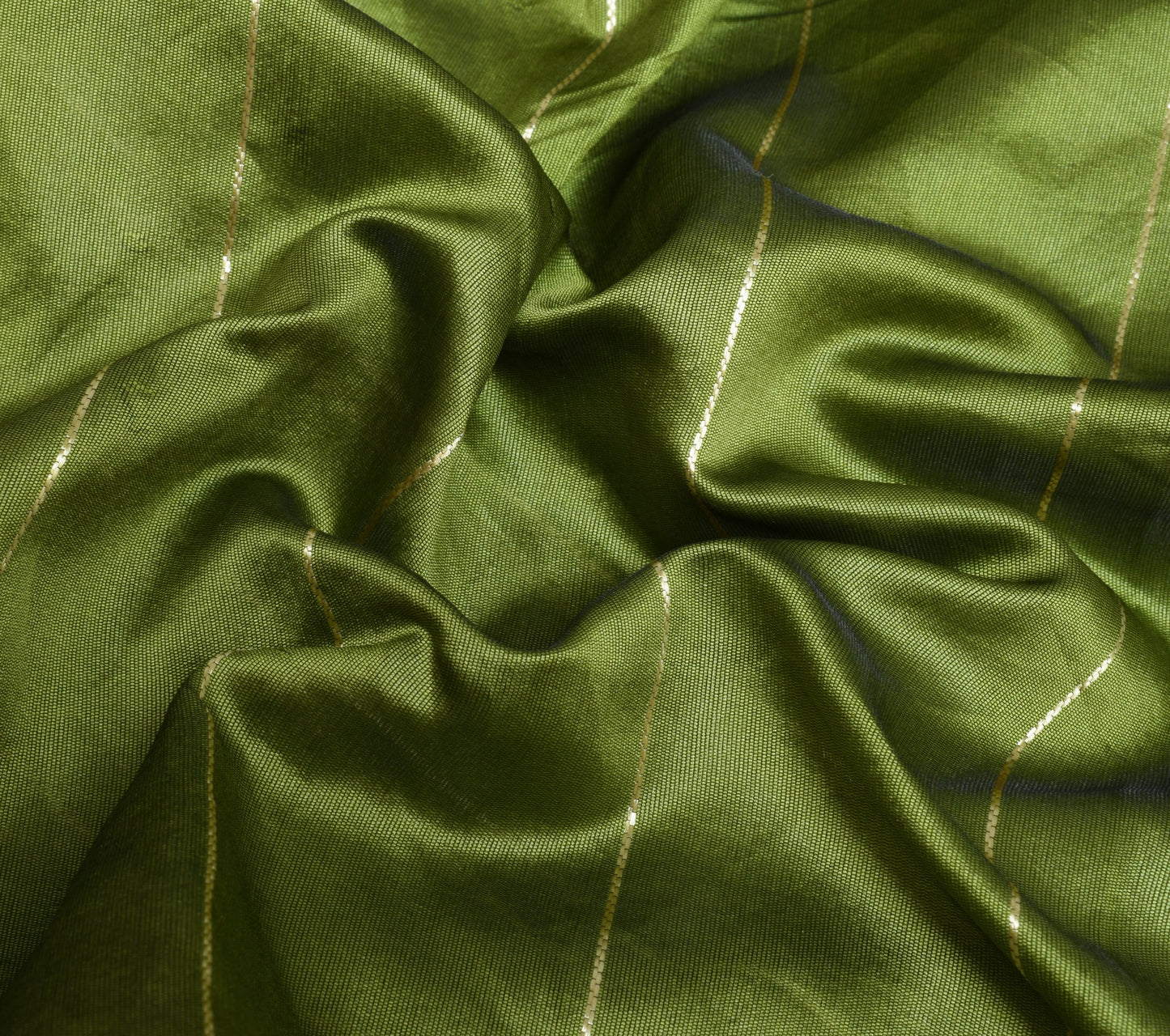 Sushila Vintage Green Silk Saree Stripes Woven Sari with Purple Blouse Fabric