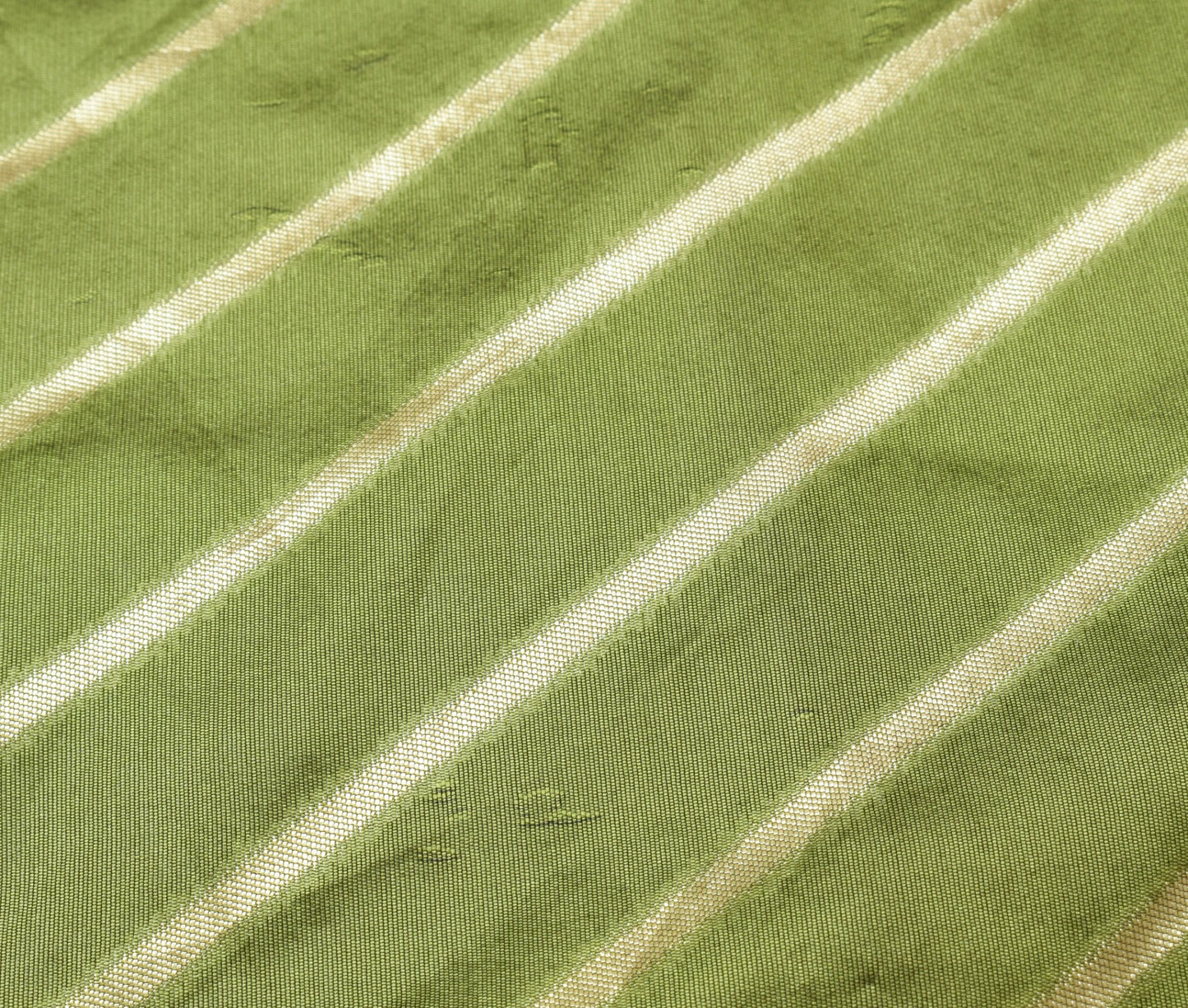 Sushila Vintage Green Silk Saree Stripes Woven Sari with Purple Blouse Fabric