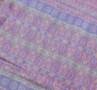 Sushila Vintage Sky Blue Saree Hand Woven Ikat Patola Silk Sari Craft Fabric