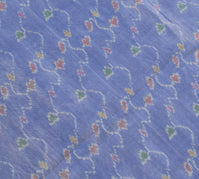 Sushila Vintage Sky Blue Saree Hand Woven Ikat Patola Silk Sari Craft Fabric