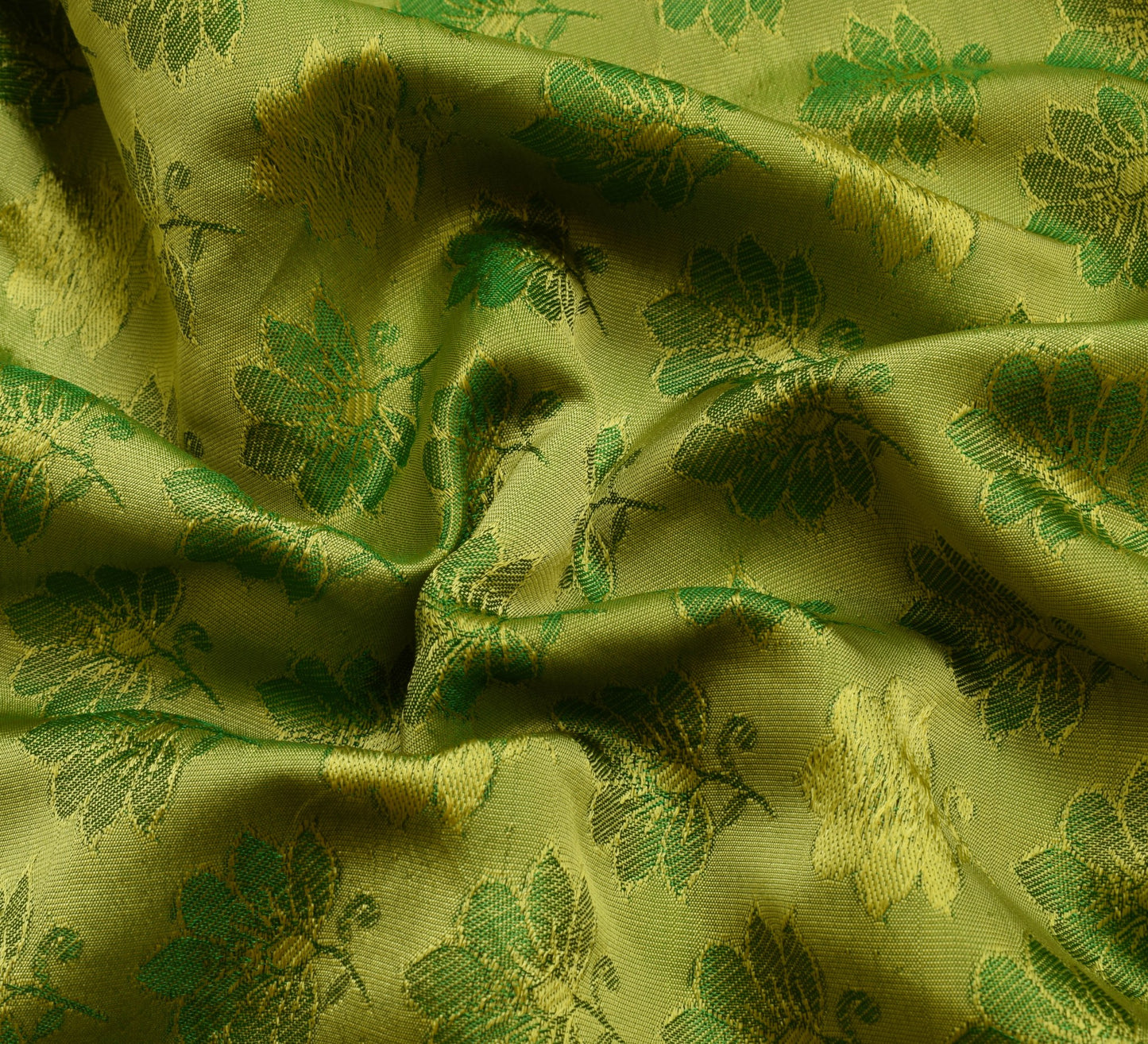 Sushila Vintage Green Dual Tone Silk Saree Floral Woven Wedding Sari Soft Fabric