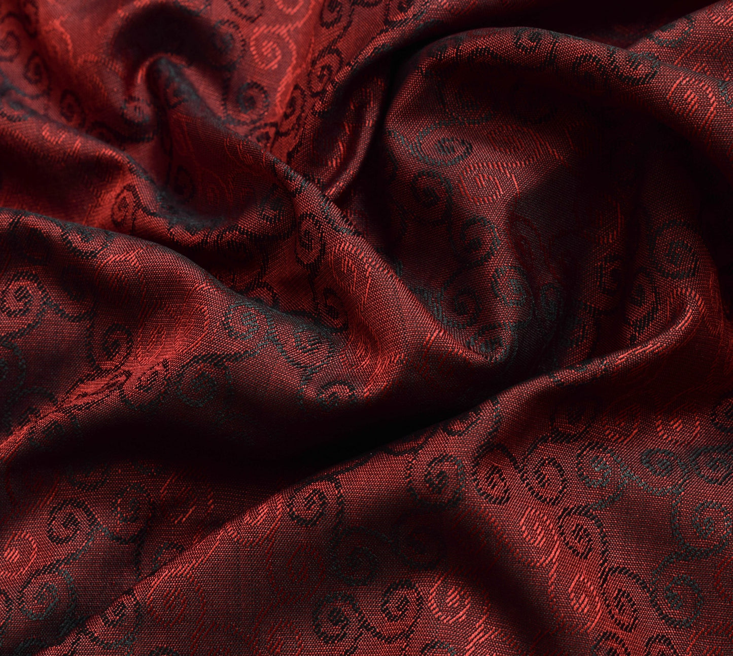 Sushila Vintage Maroon & Green Silk Saree Floral Woven Wedding Sari Craft Fabric