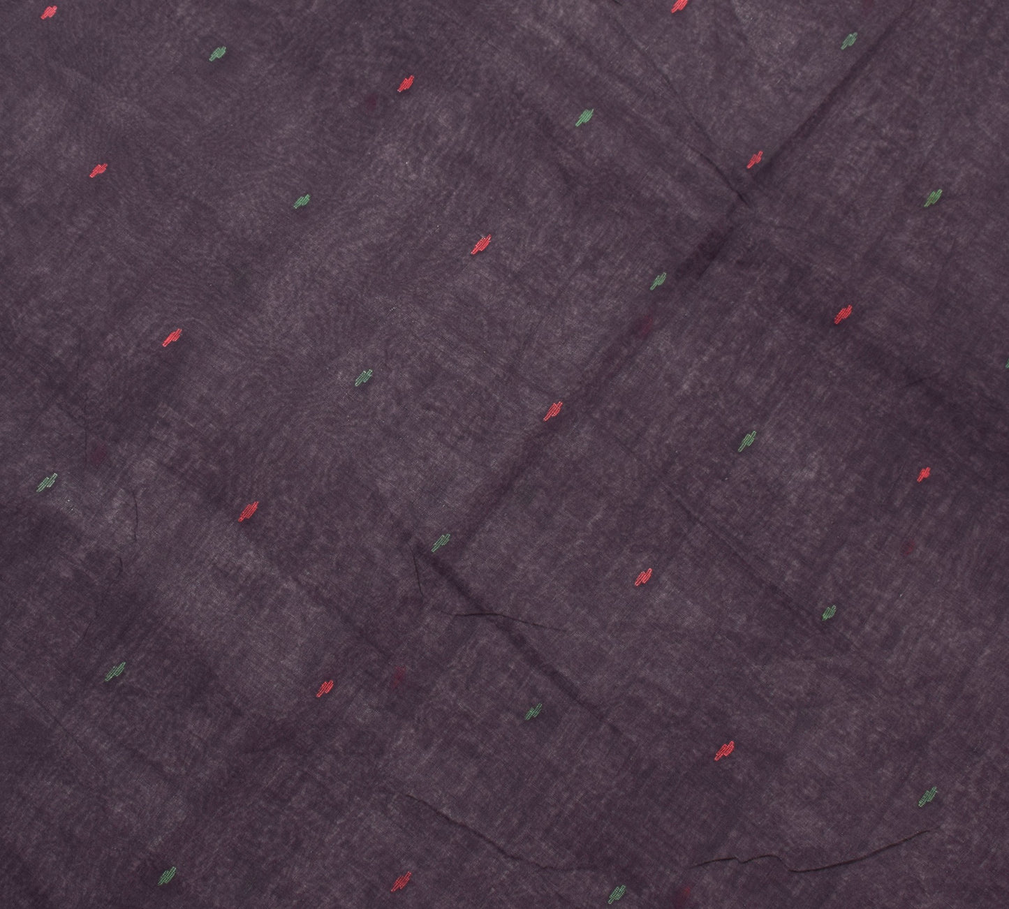 Sushila Vintage Black Tent Woven Saree 100%Pure Cotton Bengali Sari Craft Fabric