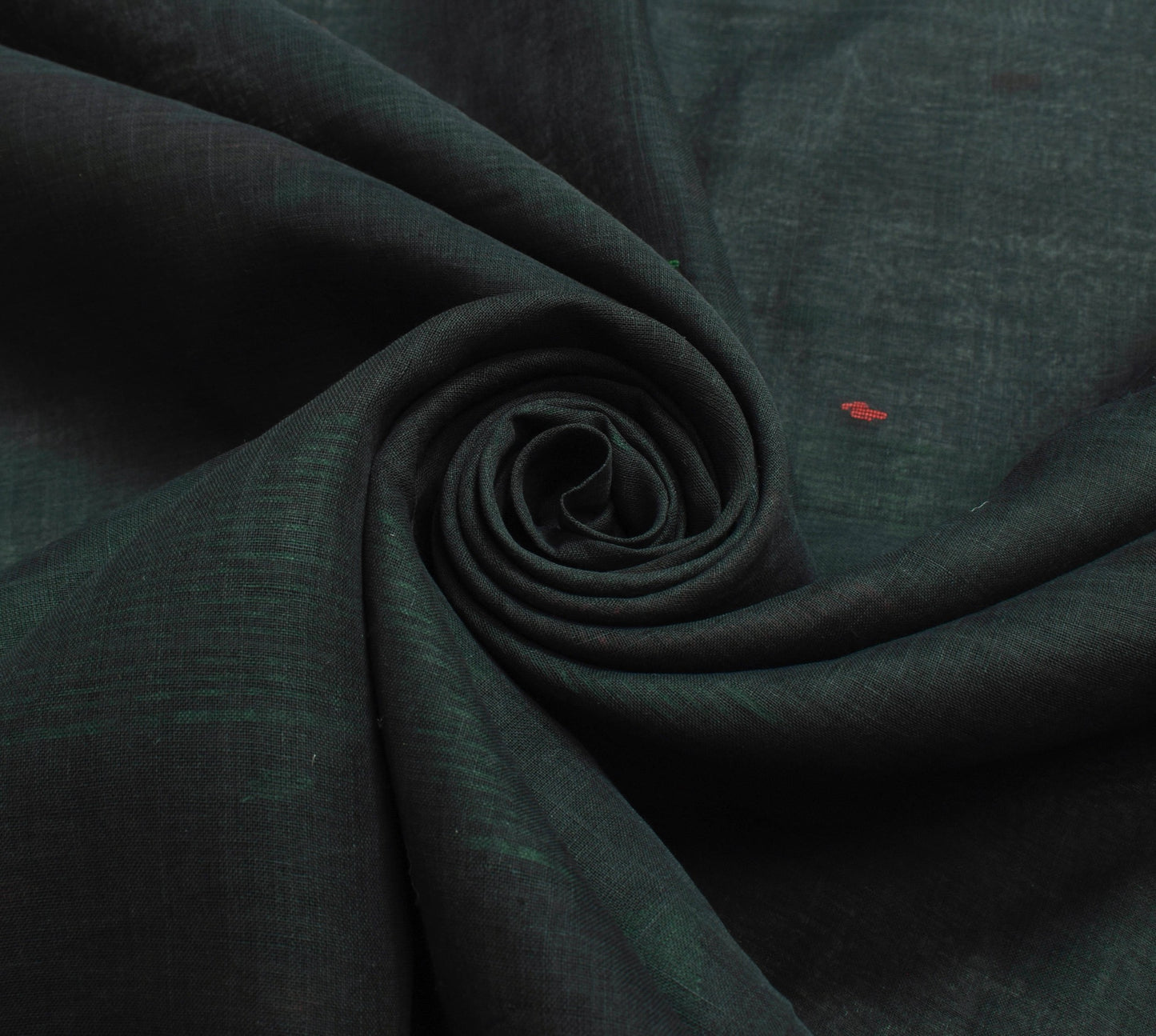 Sushila Vintage Black Tent Woven Saree 100%Pure Cotton Bengali Sari Craft Fabric