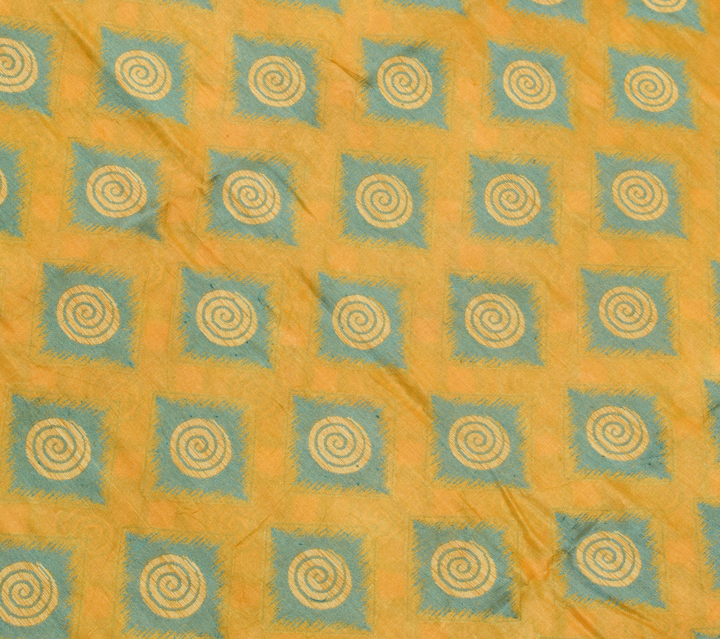 Sushila Vintage Mustard Saree 100% Pure Tussar Silk Woven Soft Sari Women Fabric