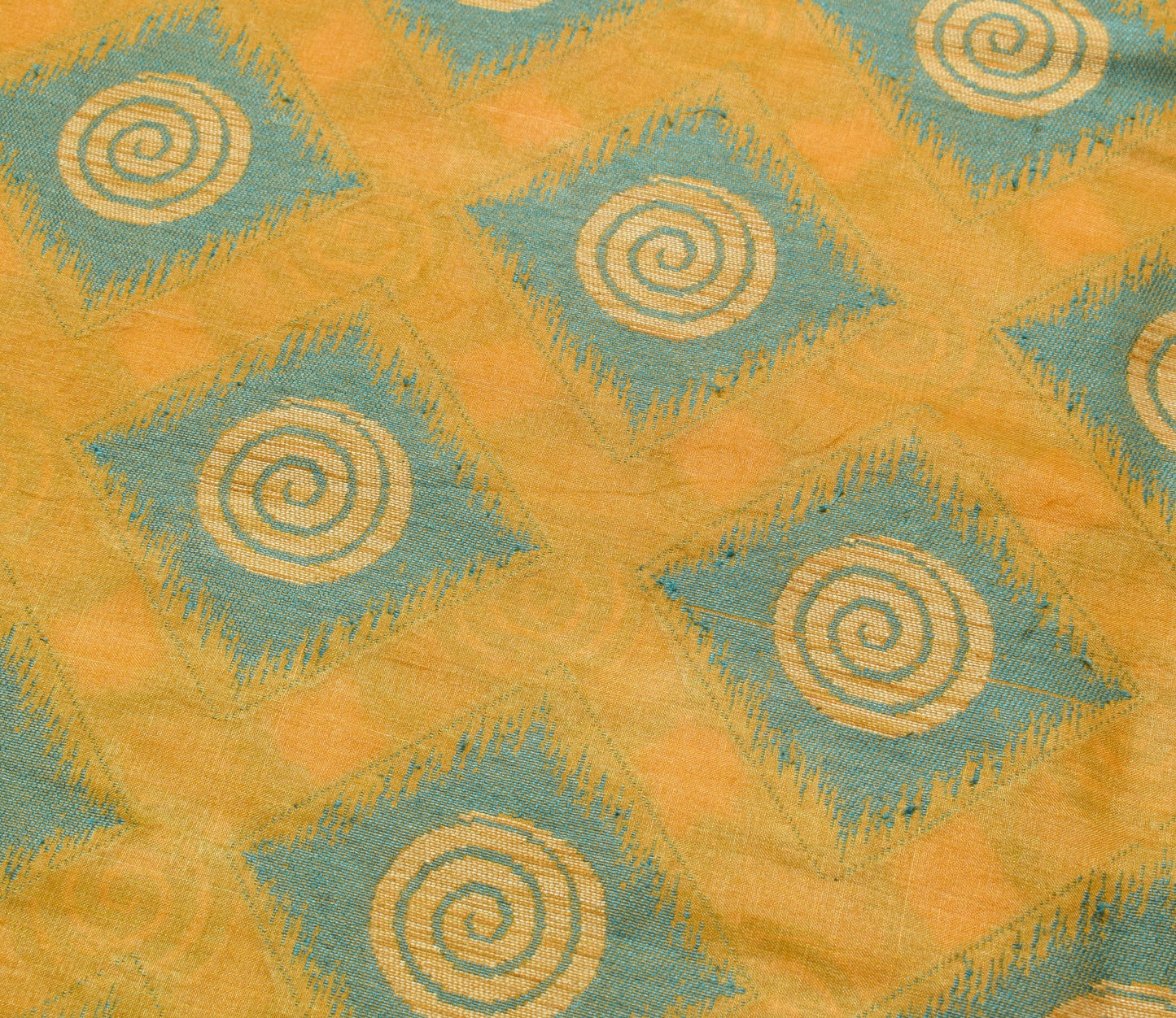 Sushila Vintage Mustard Saree 100% Pure Tussar Silk Woven Soft Sari Women Fabric