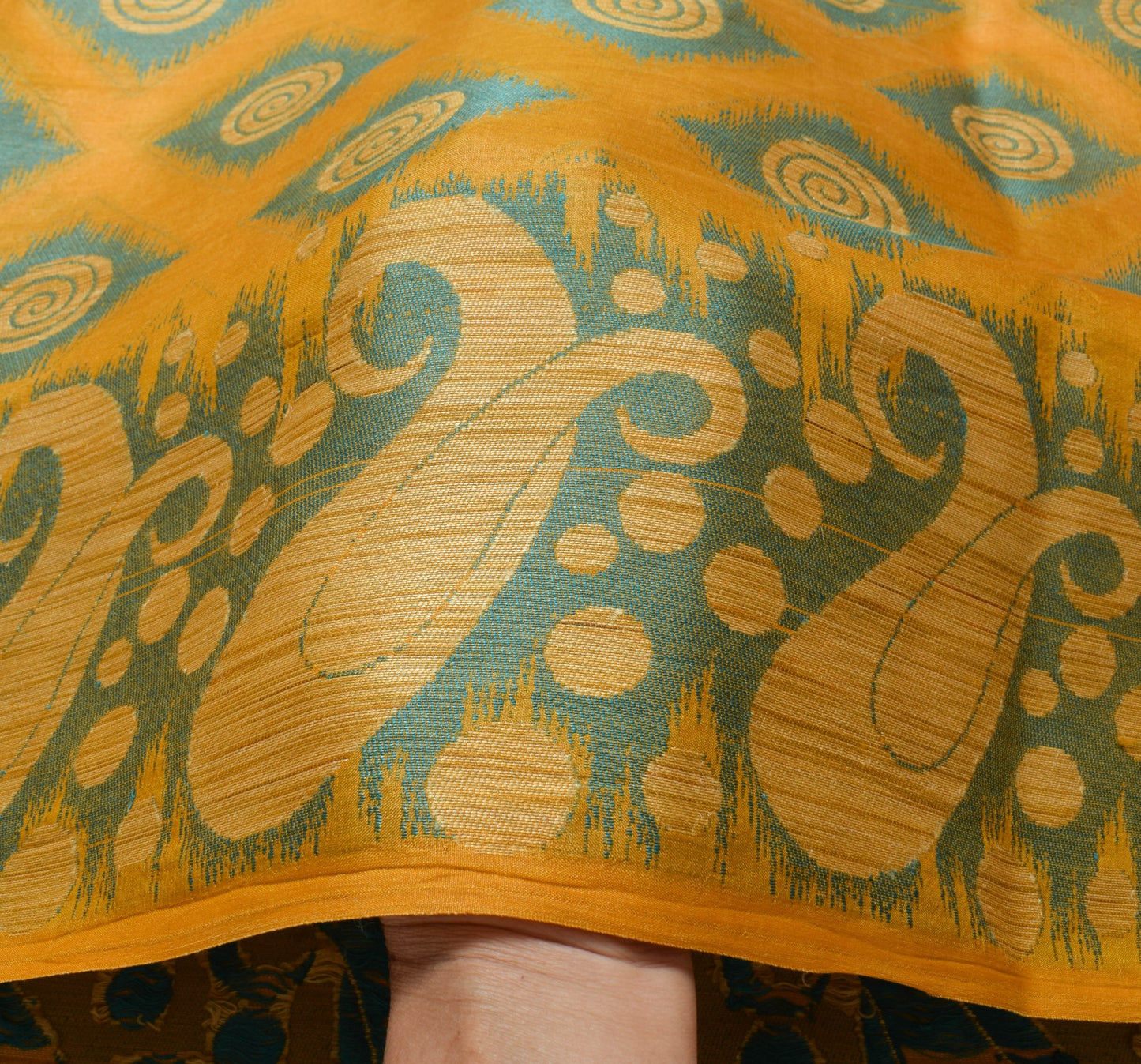 Sushila Vintage Mustard Saree 100% Pure Tussar Silk Woven Soft Sari Women Fabric
