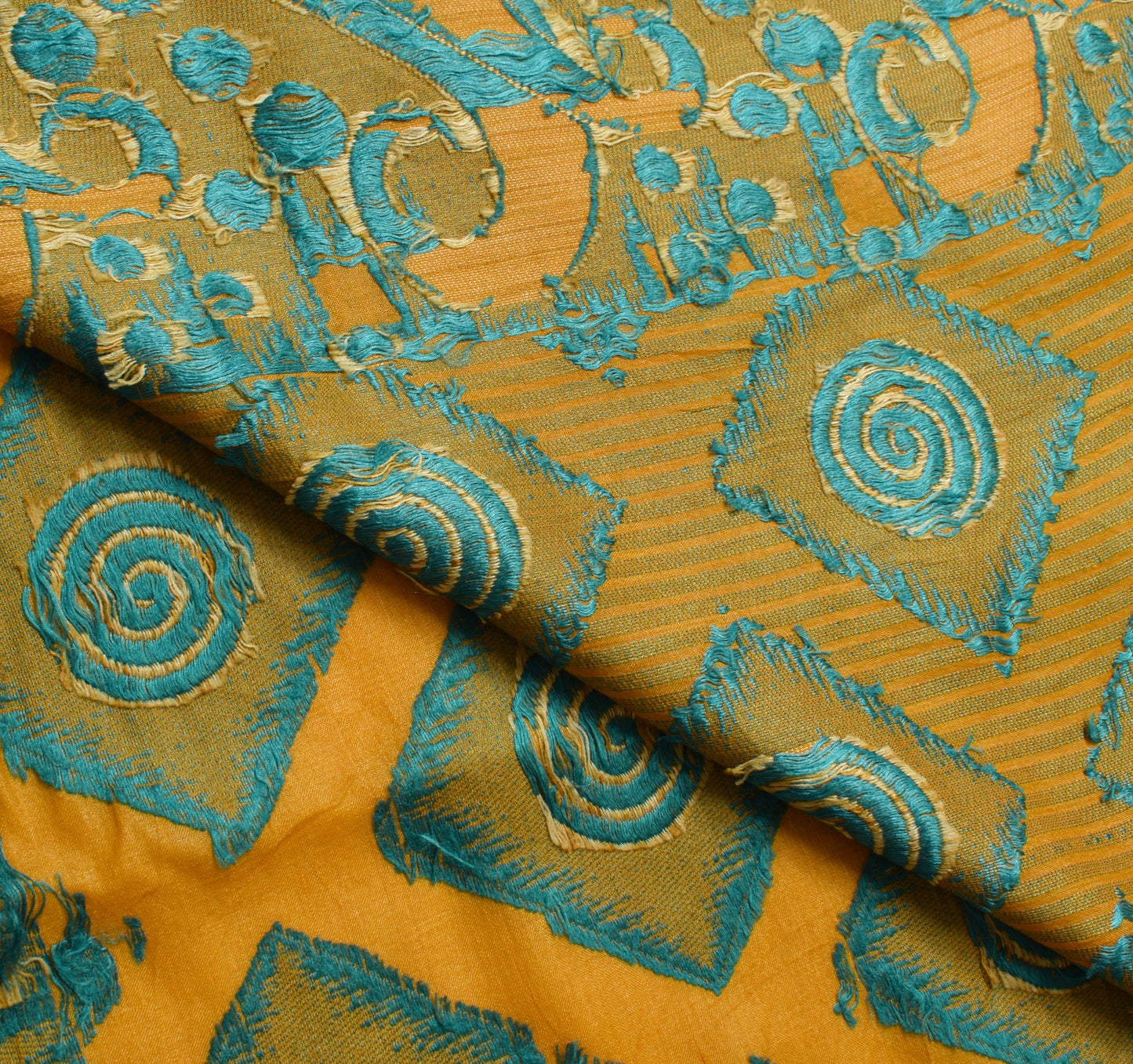 Sushila Vintage Mustard Saree 100% Pure Tussar Silk Woven Soft Sari Women Fabric