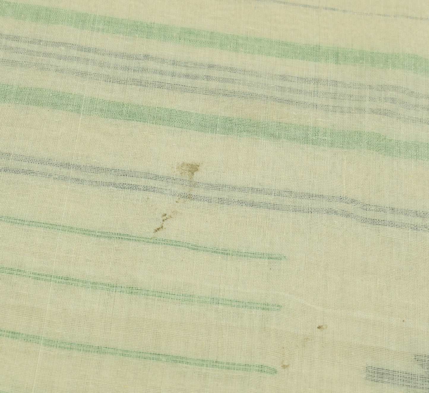 Sushila Vintage Cream 100% Pure Cotton Saree Tant Woven Floral Sari Craft Fabric