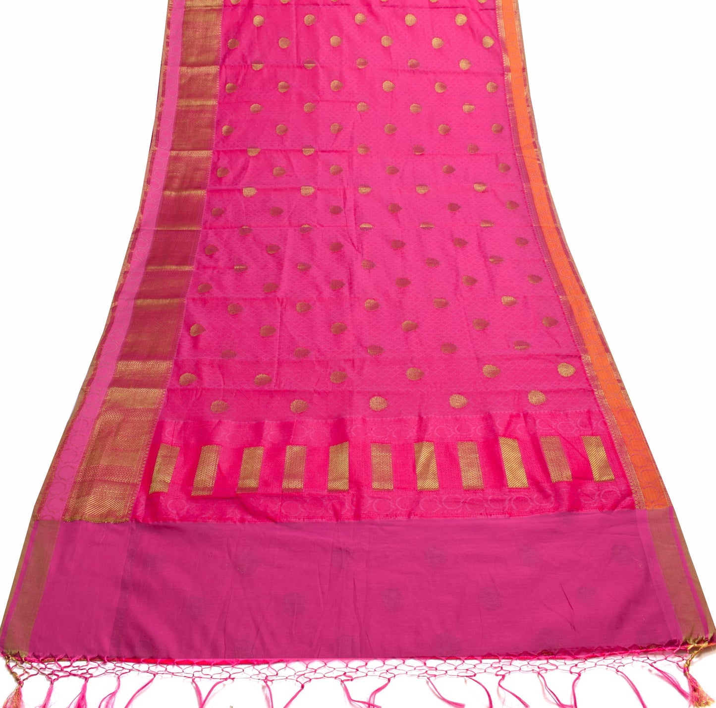 Sushila Vintage Magenta Silk Saree All Over Woven Party Wear Floral Sari Fabric