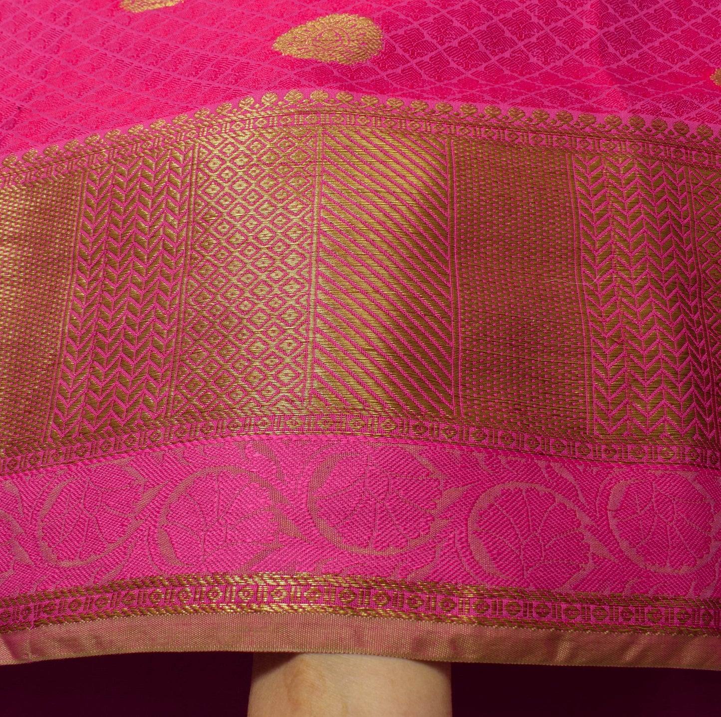 Sushila Vintage Magenta Silk Saree All Over Woven Party Wear Floral Sari Fabric