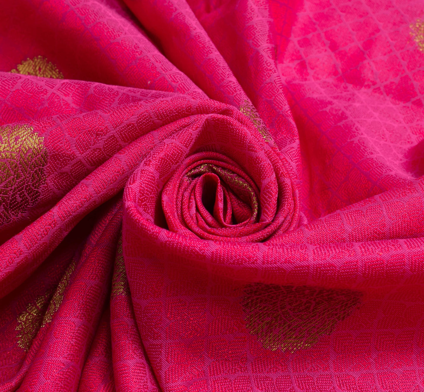 Sushila Vintage Magenta Silk Saree All Over Woven Party Wear Floral Sari Fabric