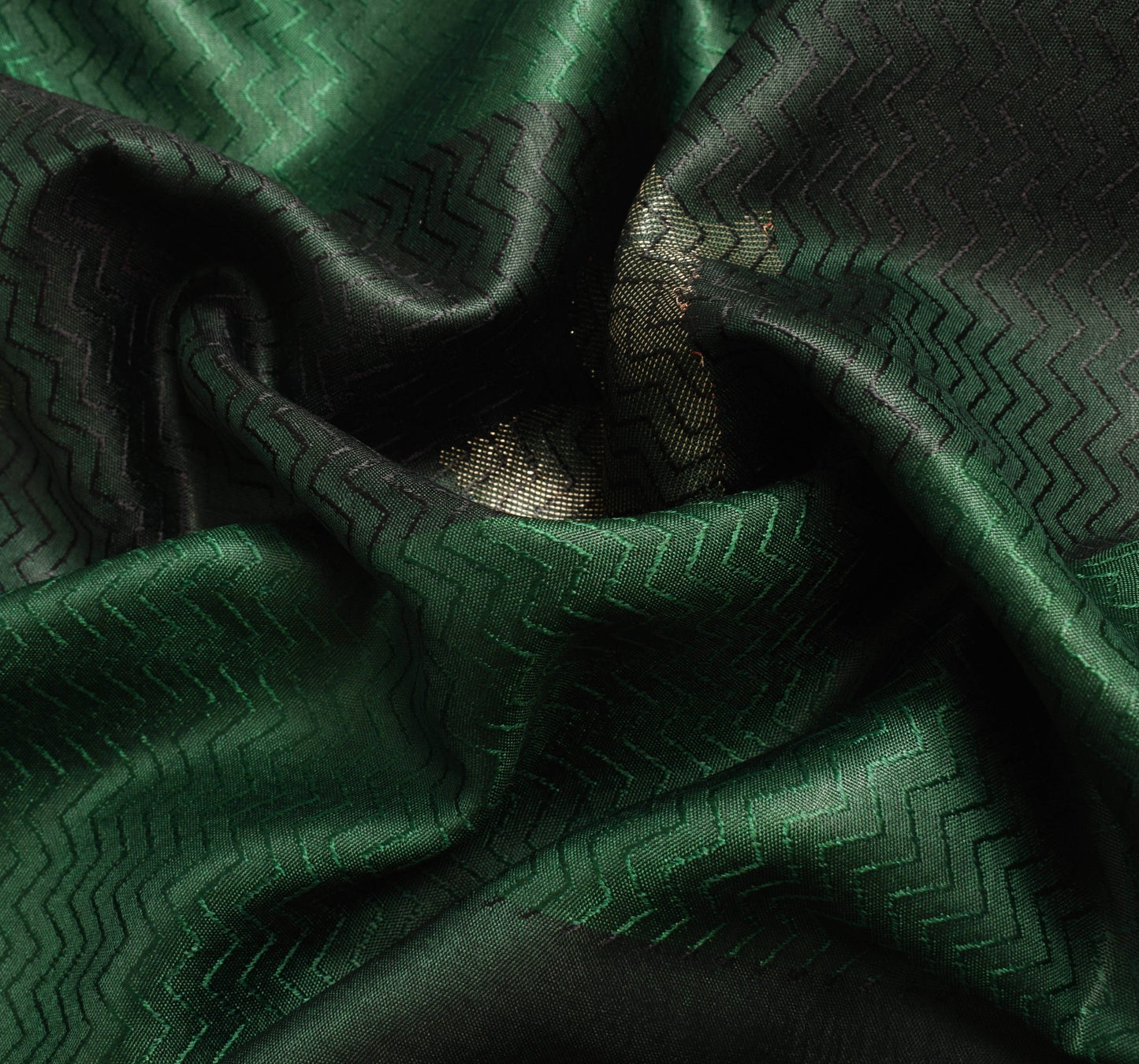 Sushila Vintage Dark Green 100% Pure Silk Saree Woven Floral Soft Sari Fabric