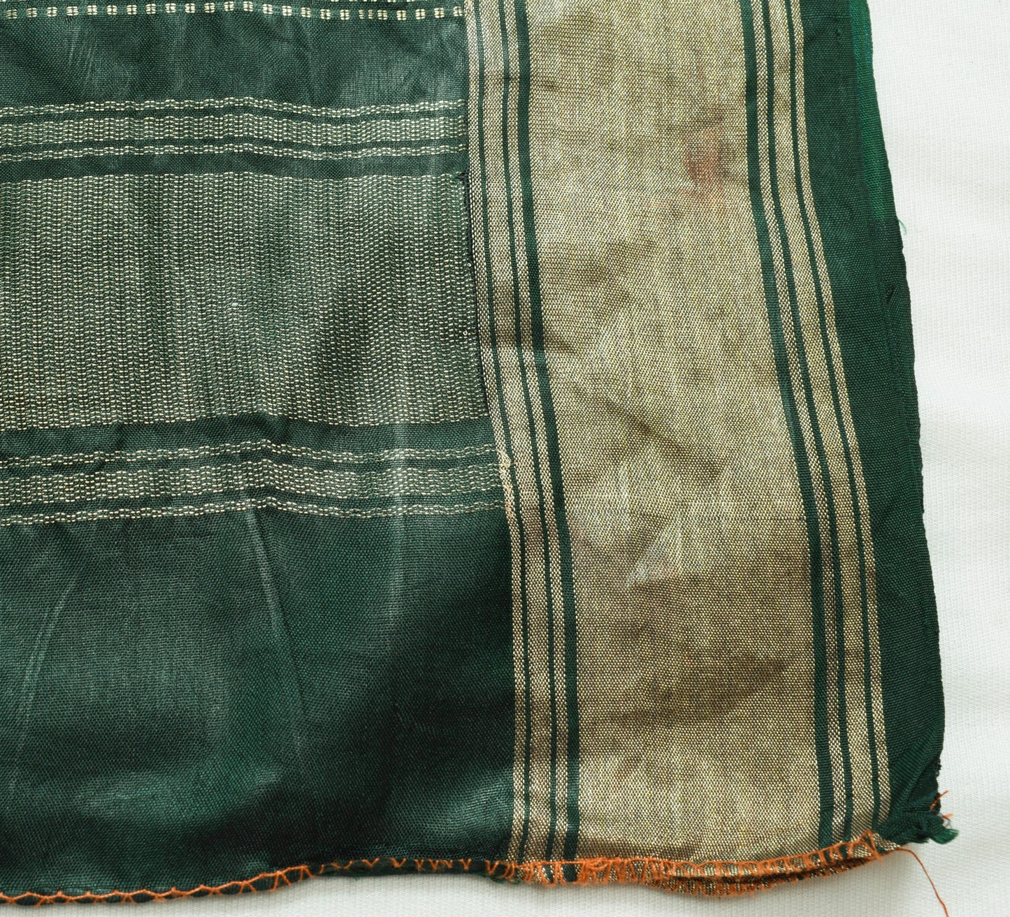 Sushila Vintage Dark Green 100% Pure Silk Saree Woven Floral Soft Sari Fabric