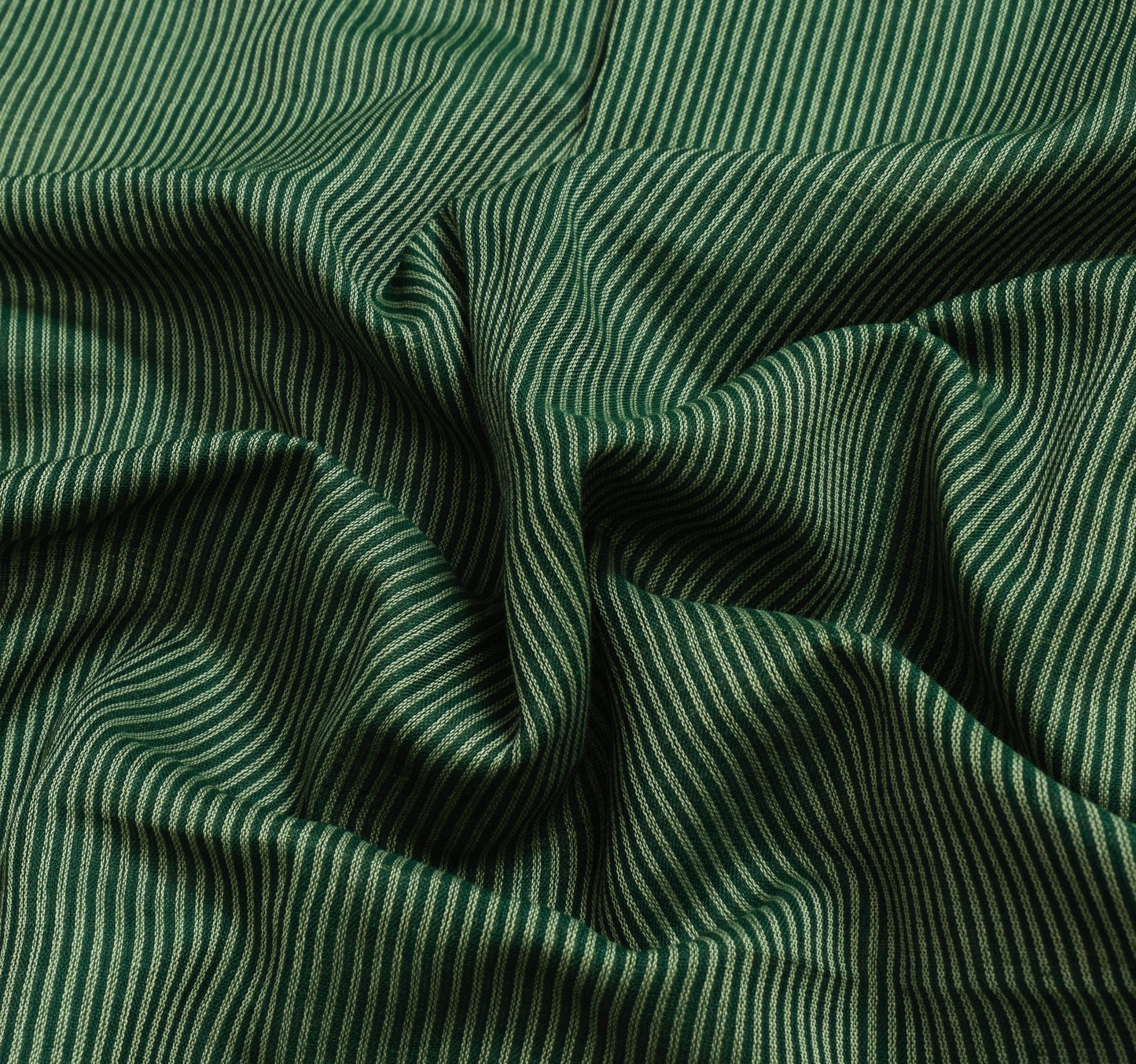 Sushila Vintage Bottle Green Silk Saree Stripes Woven Soft Sari Craft Fabric