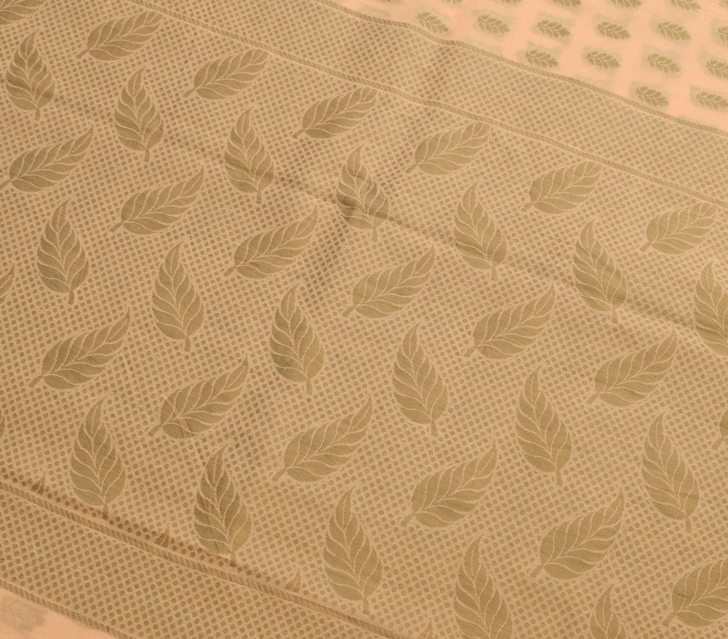 Sushila Vintage Peach Silk Saree Floral Woven Traditional Sari Craft Fabric