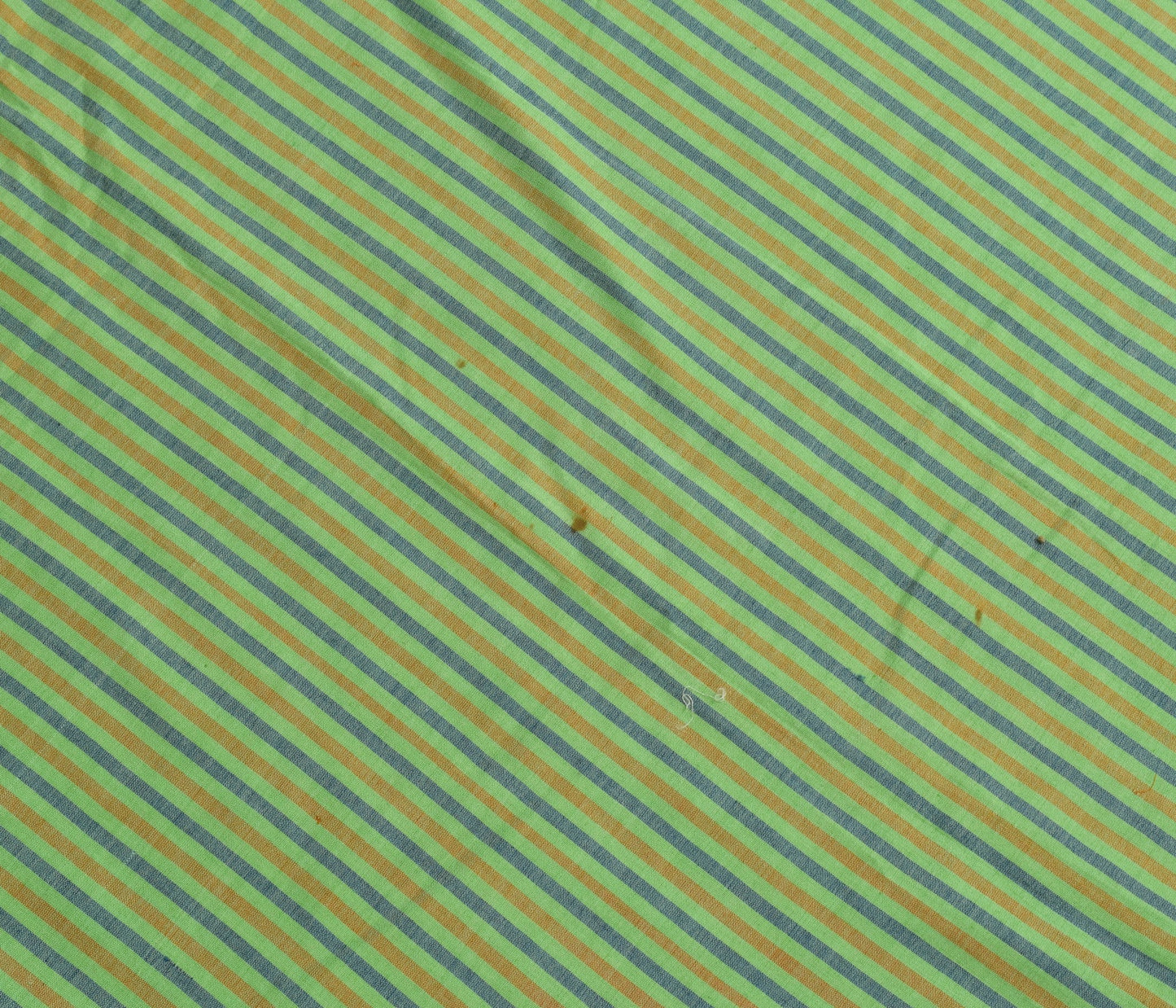 Sushila Vtg Green Floral Saree Pure cotton Printed with Woven Border Sari Fabric