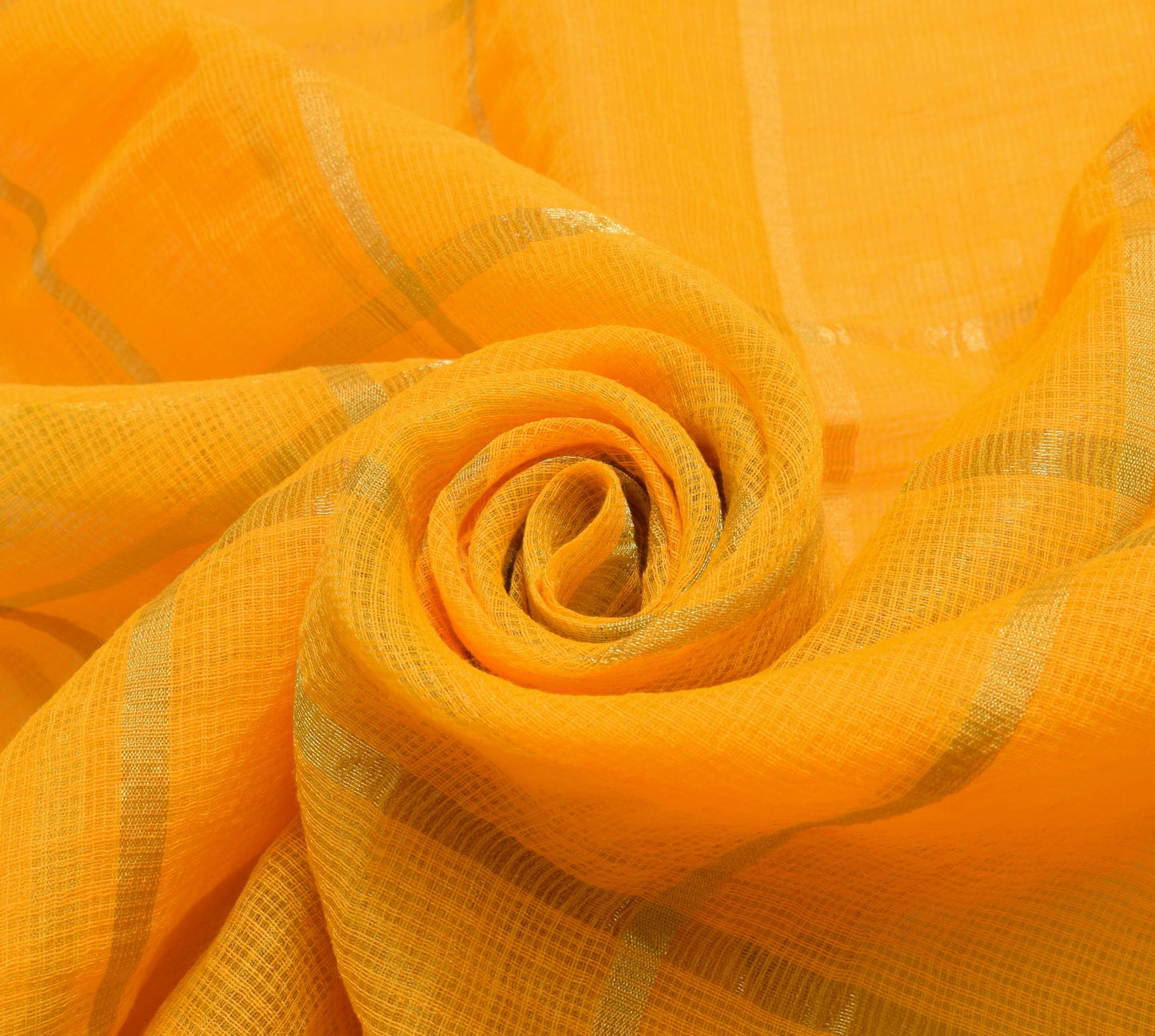 Sushila Vintage Orange Silk Saree Checks Woven Traditional Wedding Sari Fabric