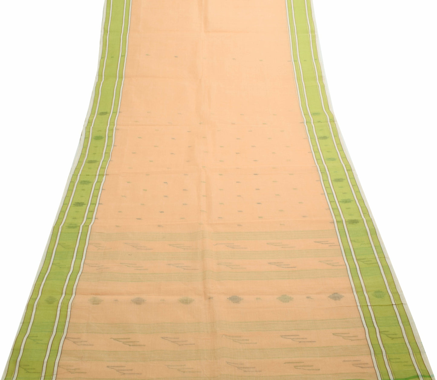 Sushila Vintage Peach Tant Woven Saree 100% Pure Cotton Bengali  Sari Fabric
