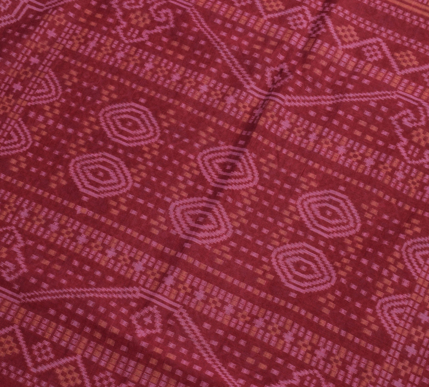 Sushila Vintage Maroon Floral Saree 100% Pure Cotton Printed Indian Sari Fabric
