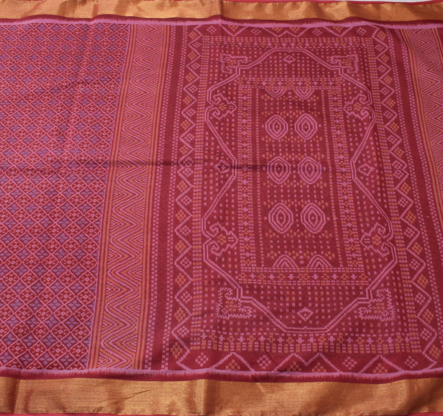 Sushila Vintage Maroon Floral Saree 100% Pure Cotton Printed Indian Sari Fabric