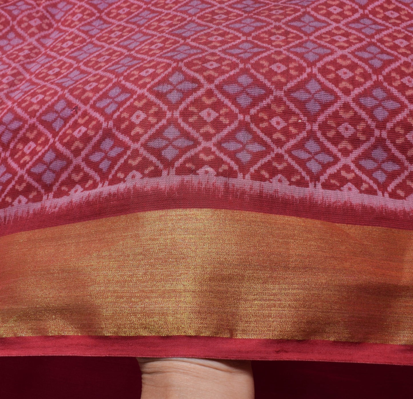 Sushila Vintage Maroon Floral Saree 100% Pure Cotton Printed Indian Sari Fabric