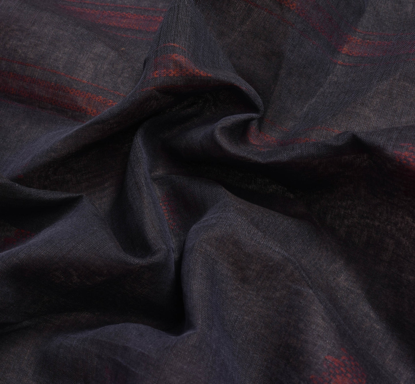 Sushila Vintage Elegant Blue Cotton Saree with Zari Border Orange Butta Fabric