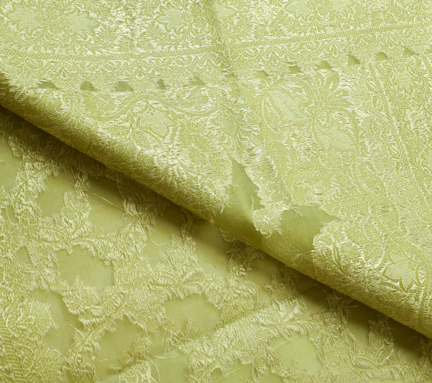 Sushila Vintage Green Tissue Wedding Saree Zari Brocade Floral Sari Dress Fabric