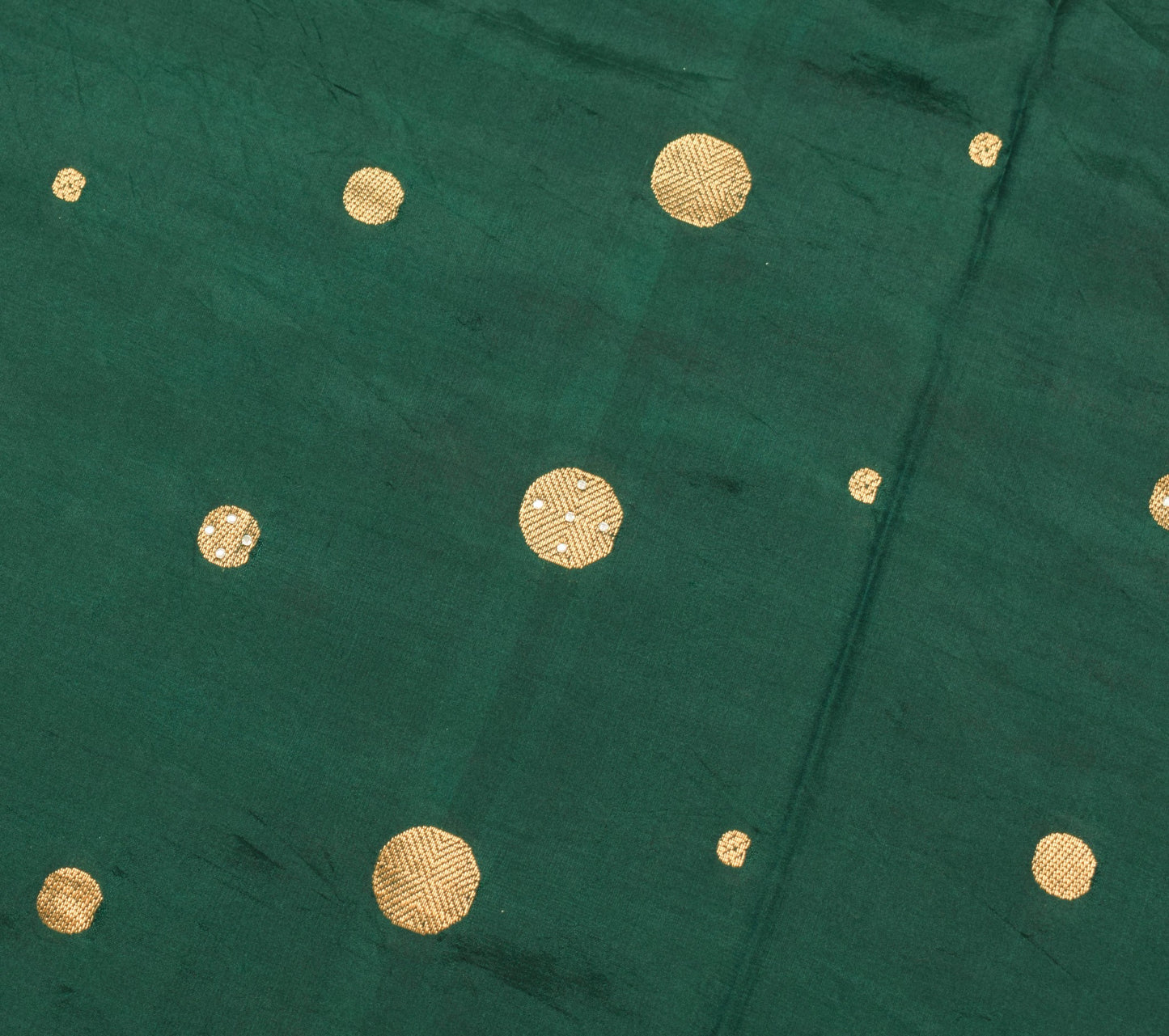 Sushila Vintage Teal Green Saree Zari Woven Rich Pallu Pure Silk Sari Fabric