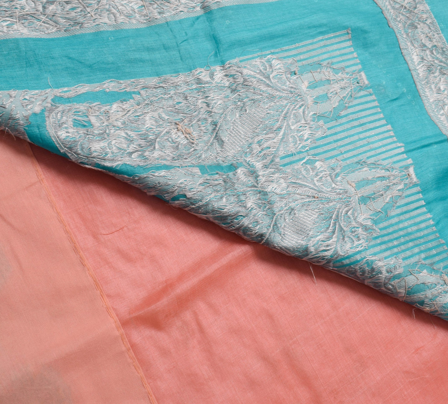 Sushila Vintage Pink Floral Saree 100% Pure Tussar Silk Embroidered Sari Fabric