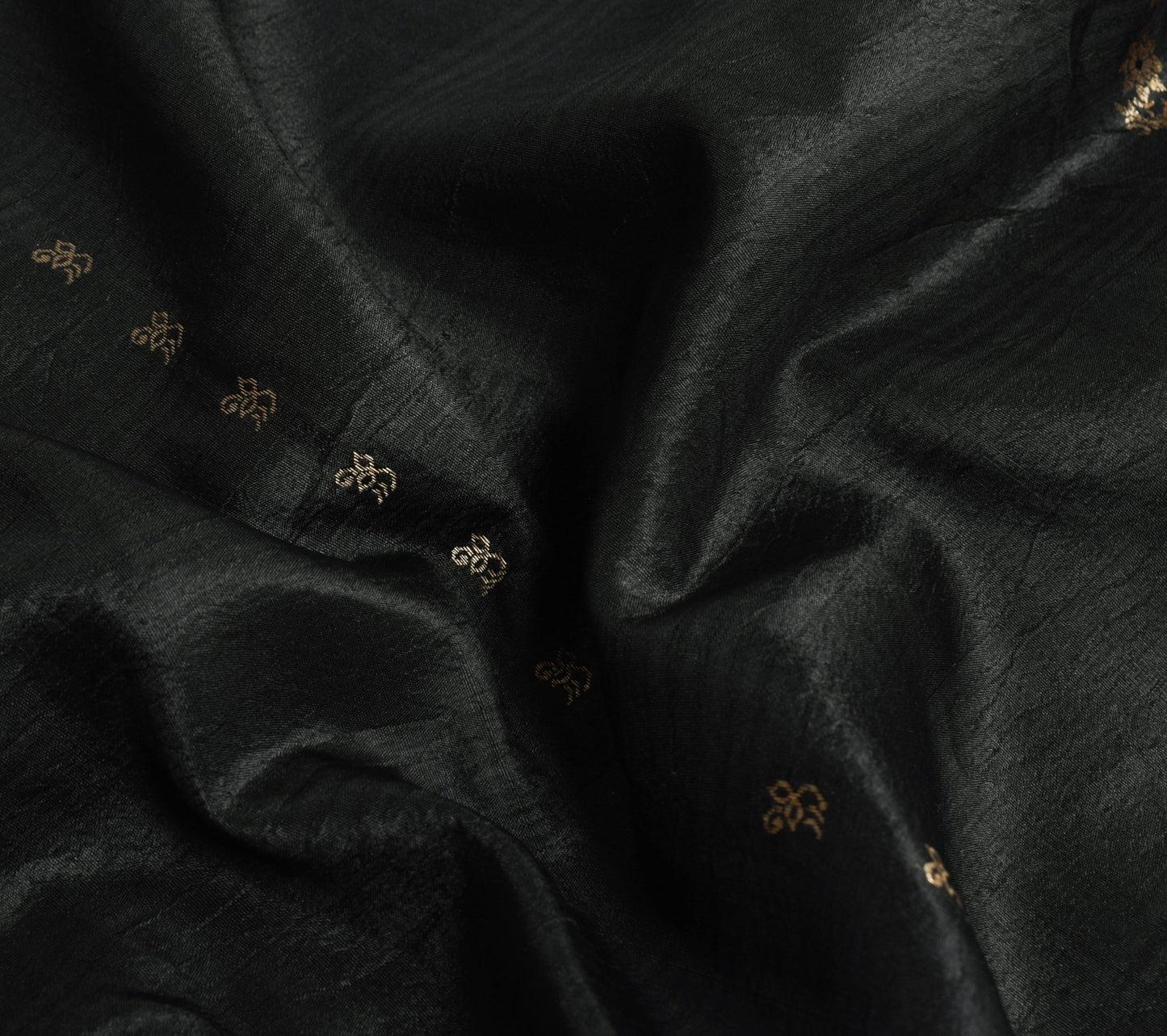 Sushila Vintage Black 100% Pure Silk Saree Zari Woven Kanjivaram Sari Fabric