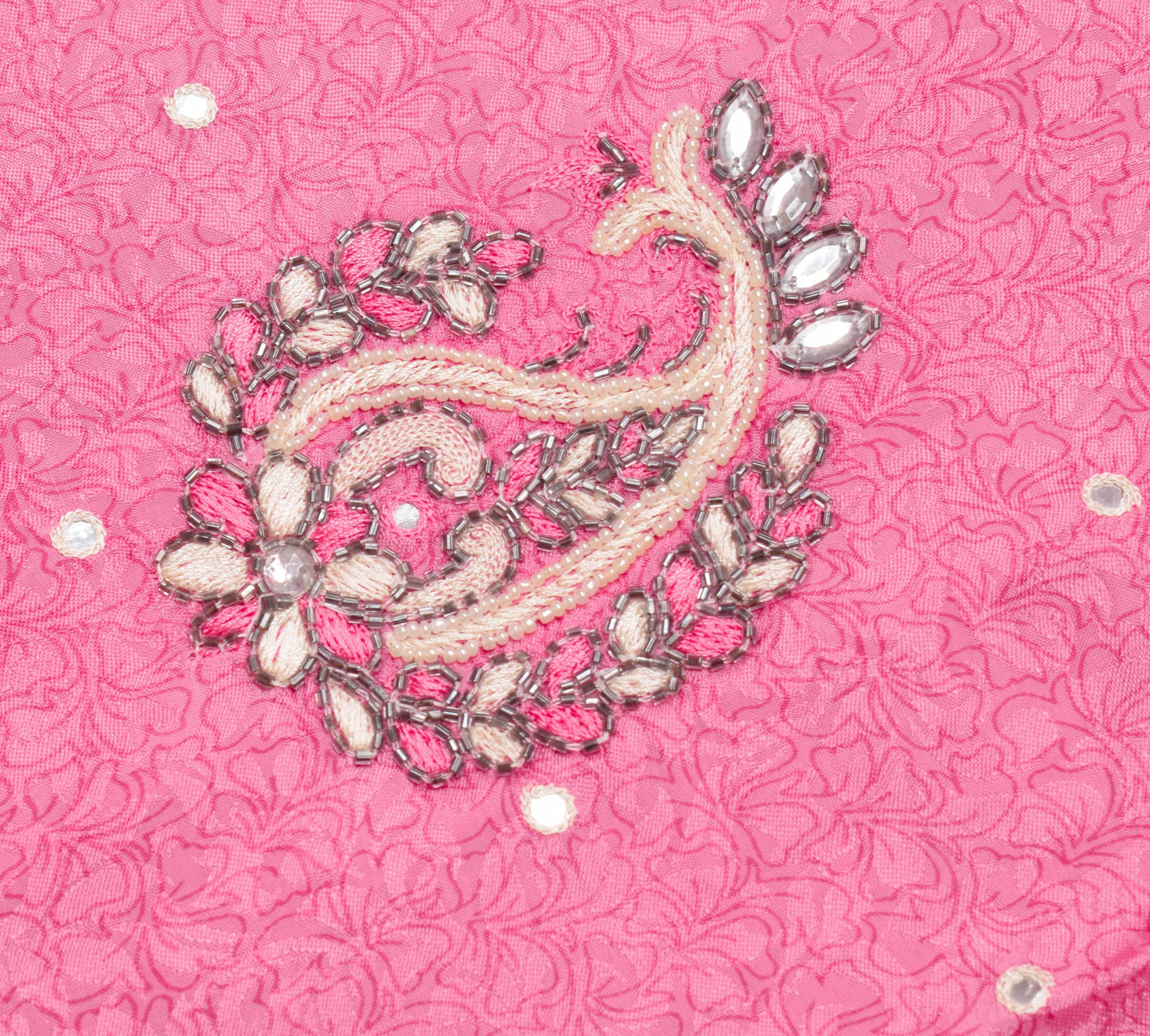 Sushila Vintage Pink Pure Viscose Saree Trending Mirror Work Soft Sari Fabric