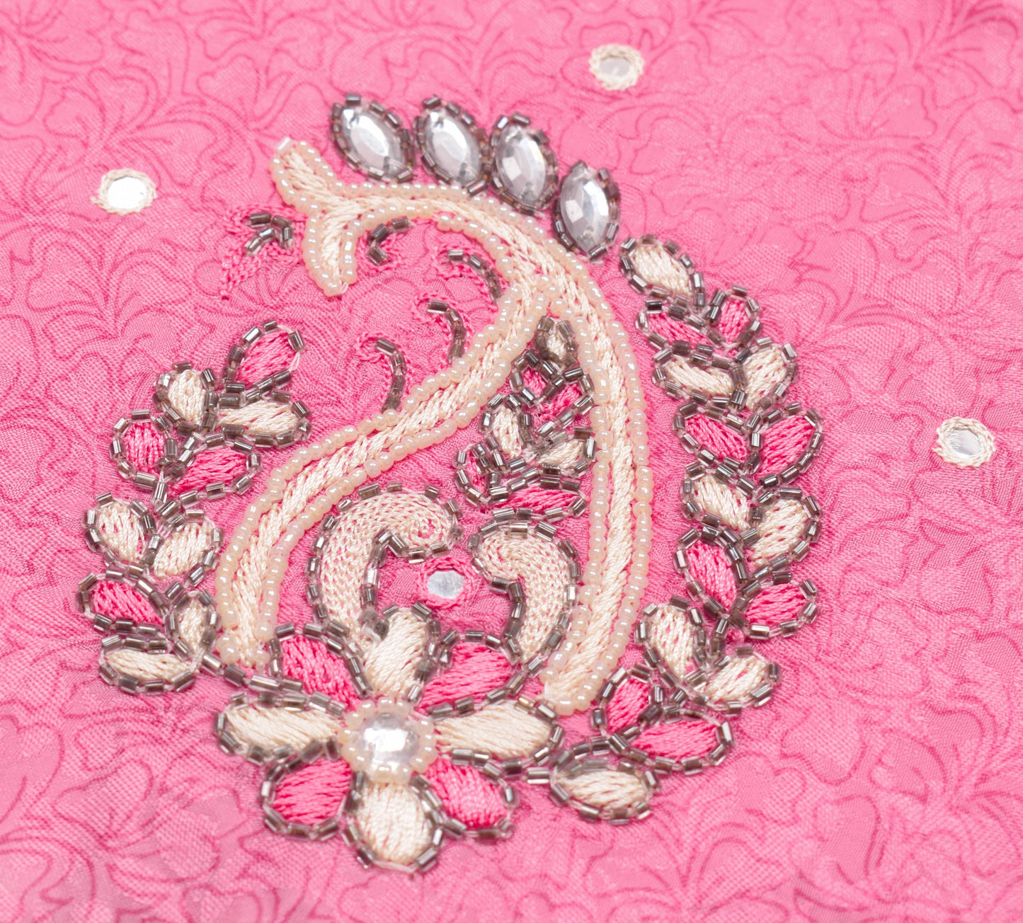 Sushila Vintage Pink Pure Viscose Saree Trending Mirror Work Soft Sari Fabric