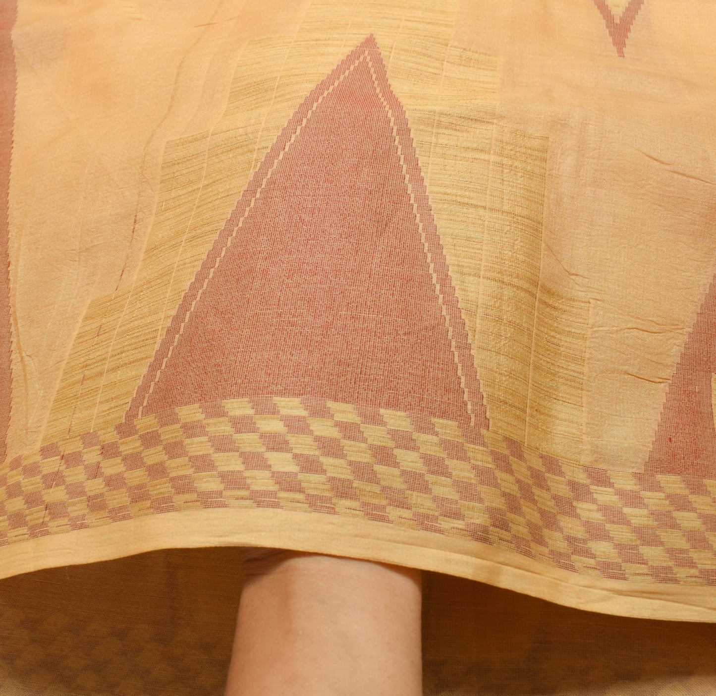 Sushila Vintage Brown Woven Saree 100% Pure Tussar Silk Indian Sari Craft Fabric