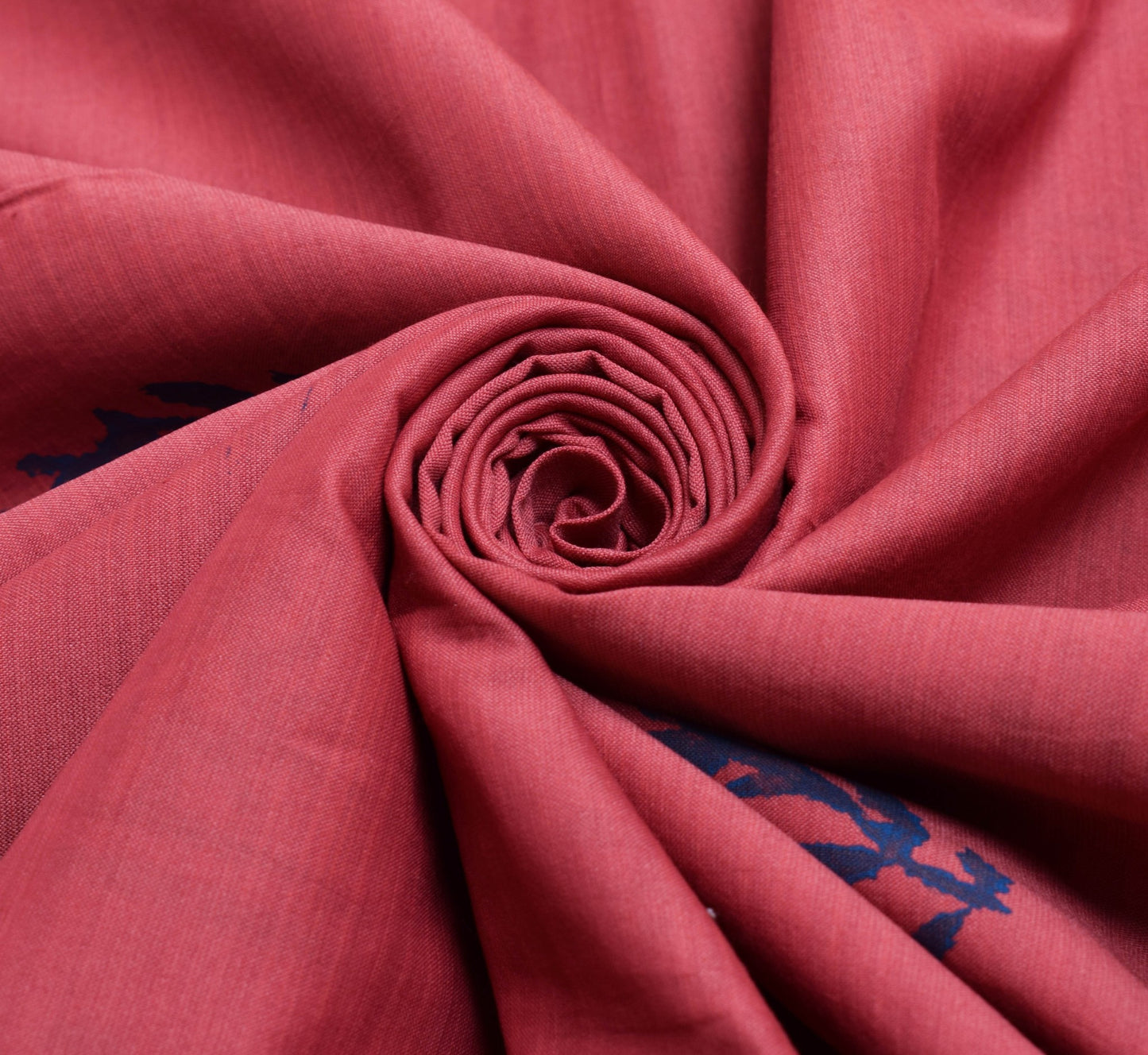 Sushila Vintage Maroon Saree 100% Pure Cotton Hand Block Printed Sari Fabric