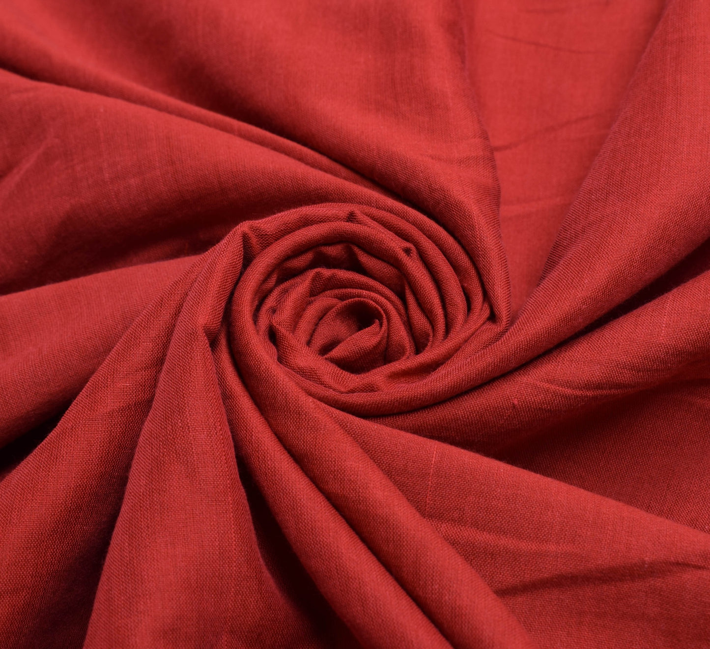 Sushila Vintage Red Saree Woven border Rudraksh motifs Pure Cotton Sari Fabric