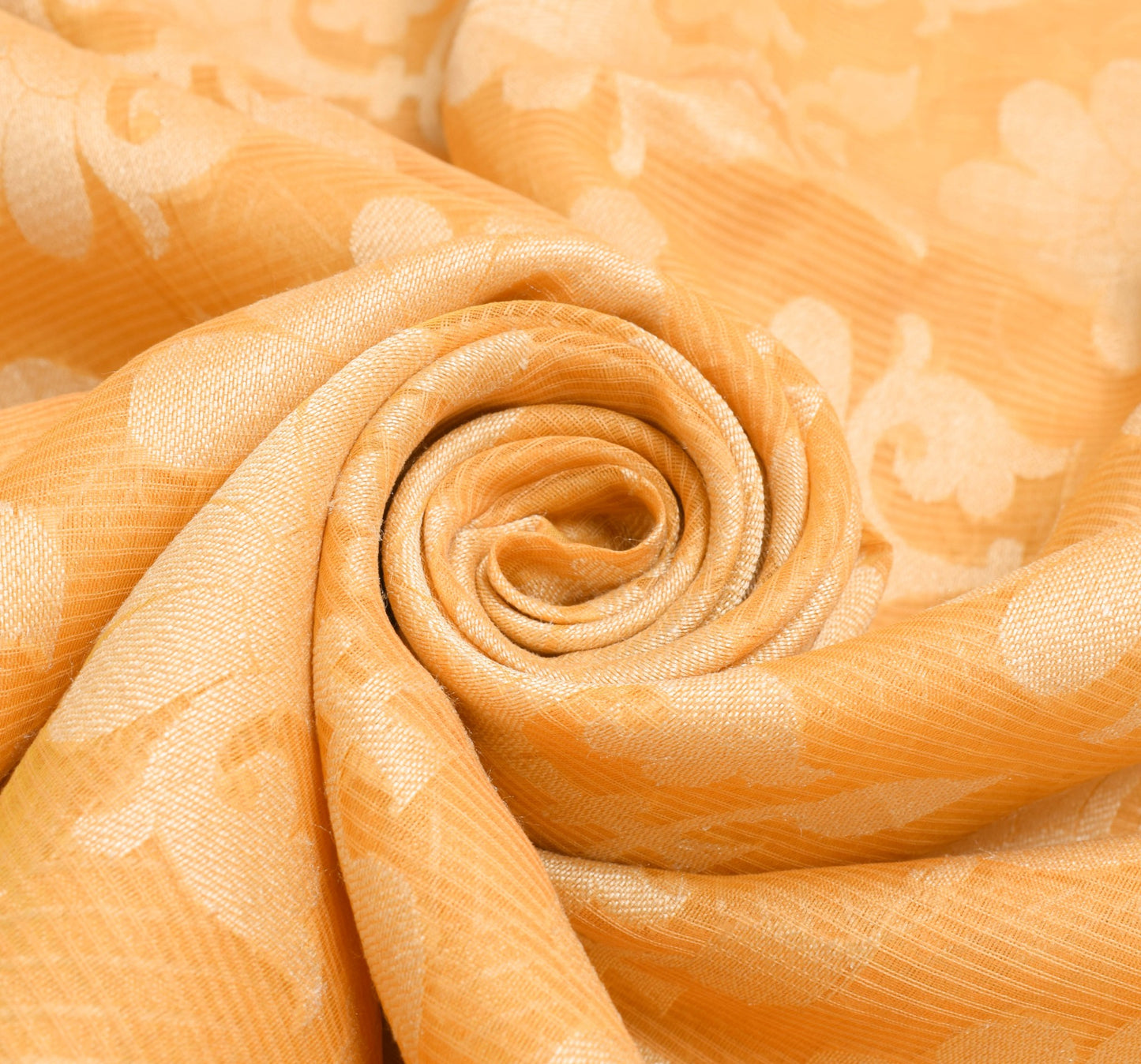 Sushila Vintage Peach Indian Saree Art Cotton Woven Floral Sari Craft Fabric