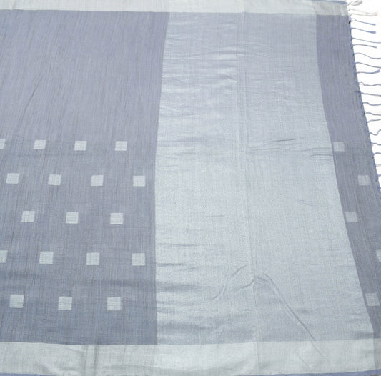 Sushila Vintage Pure Cotton Saree Hand Woven Geometrical Breathable Sari Fabric