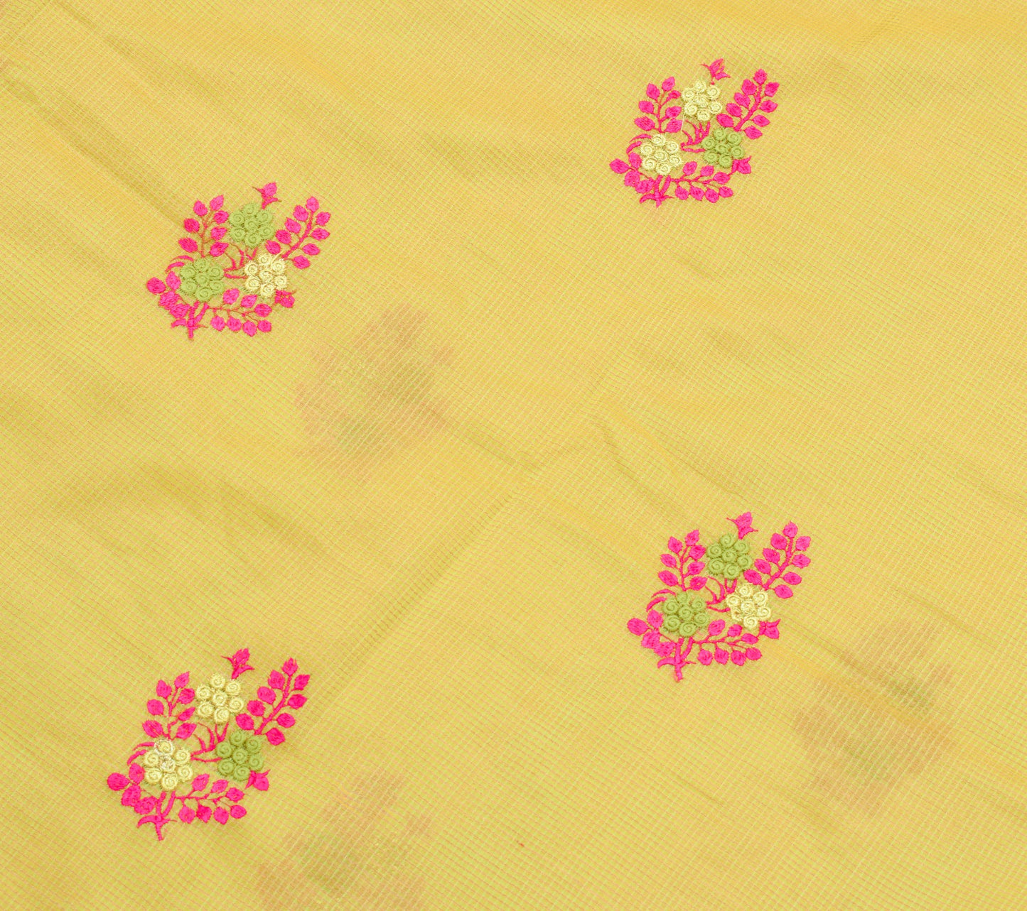 Sushila Vintage Green Maheswari Saree Art Silk Floral Embroidered Sari Fabric