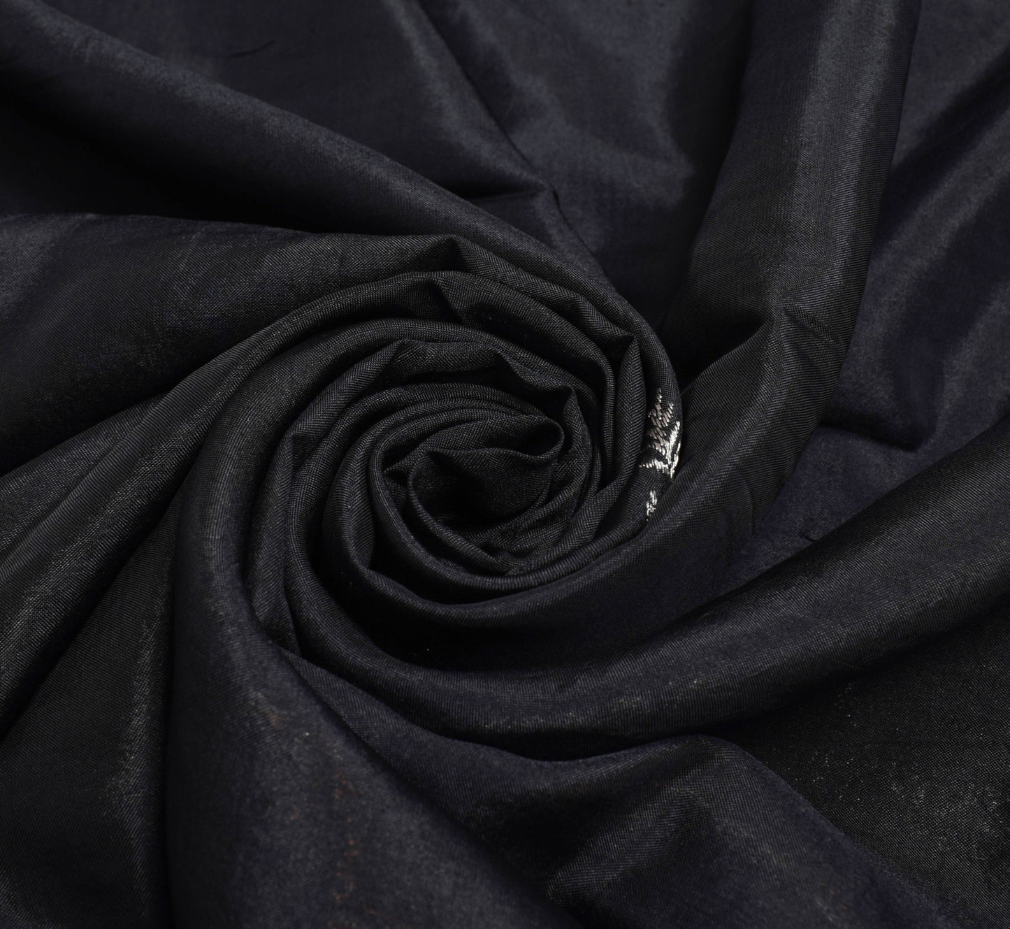 Sushila Vintage Black Zari Brocade Saree 100% Pure Silk Soft Floral Sari Fabric