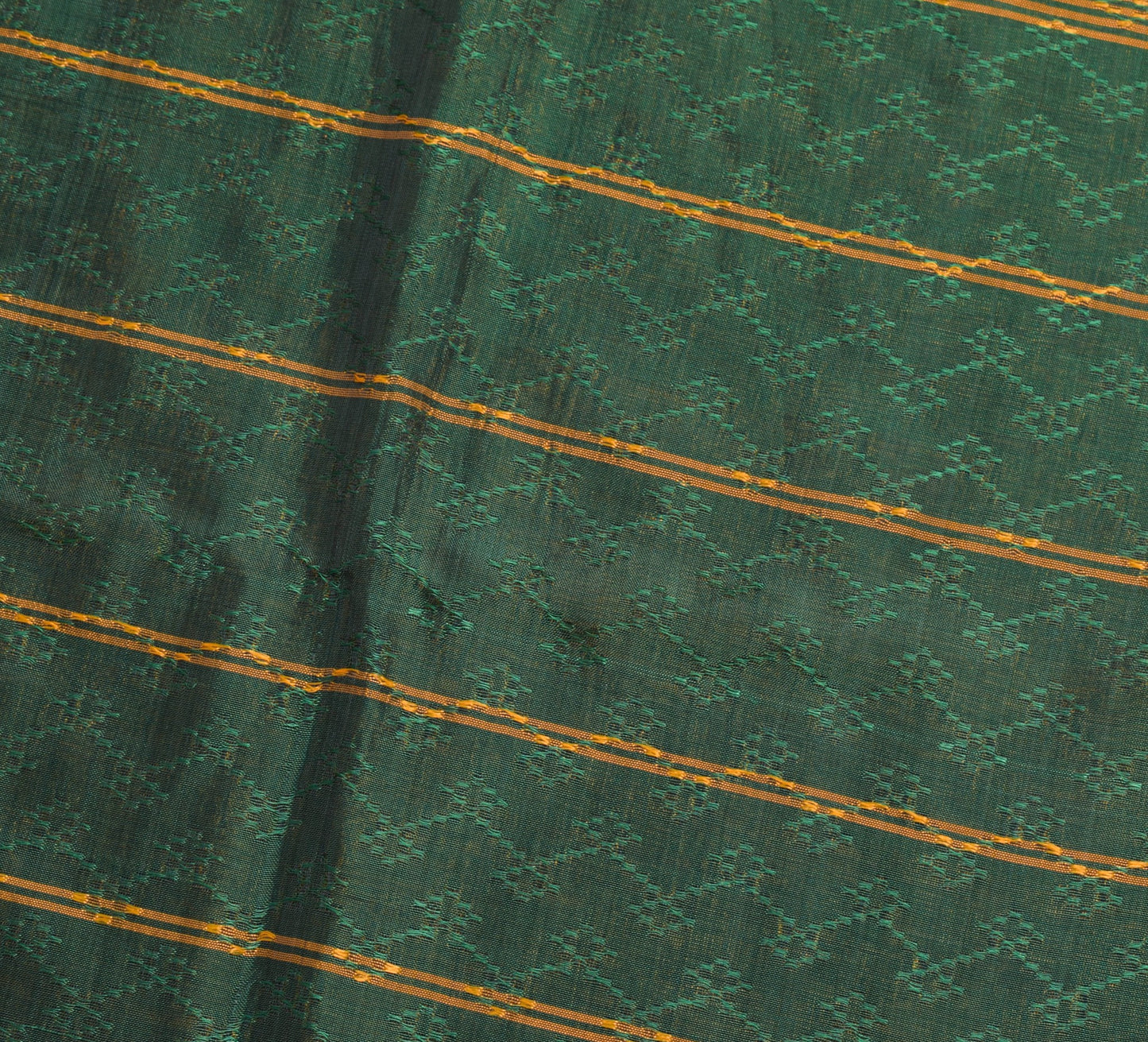 Sushila Vintage Mustard Saree 100% Pure Viscose Resham Woven Sari Craft Fabric