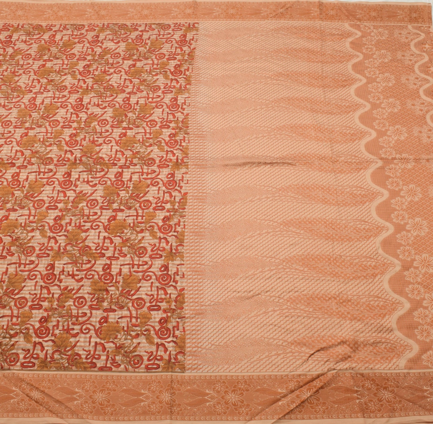 Sushila Vintage Light Brown Saree Pure Mulberry Silk Self Woven Soft Sari Fabric