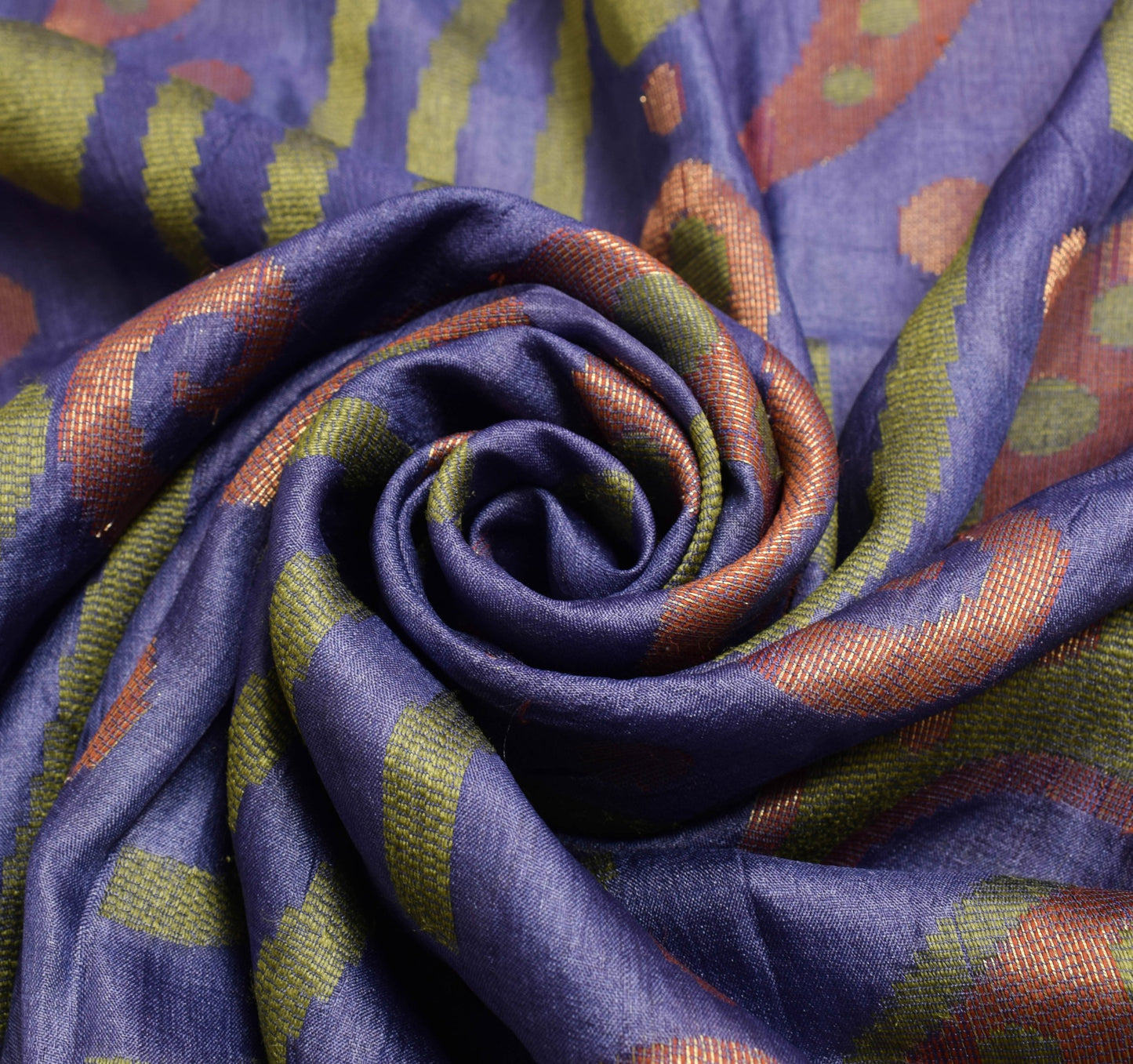Sushila Vintage Purple Woven Saree 100%Pure Tussar Silk Paisley Sari Soft Fabric