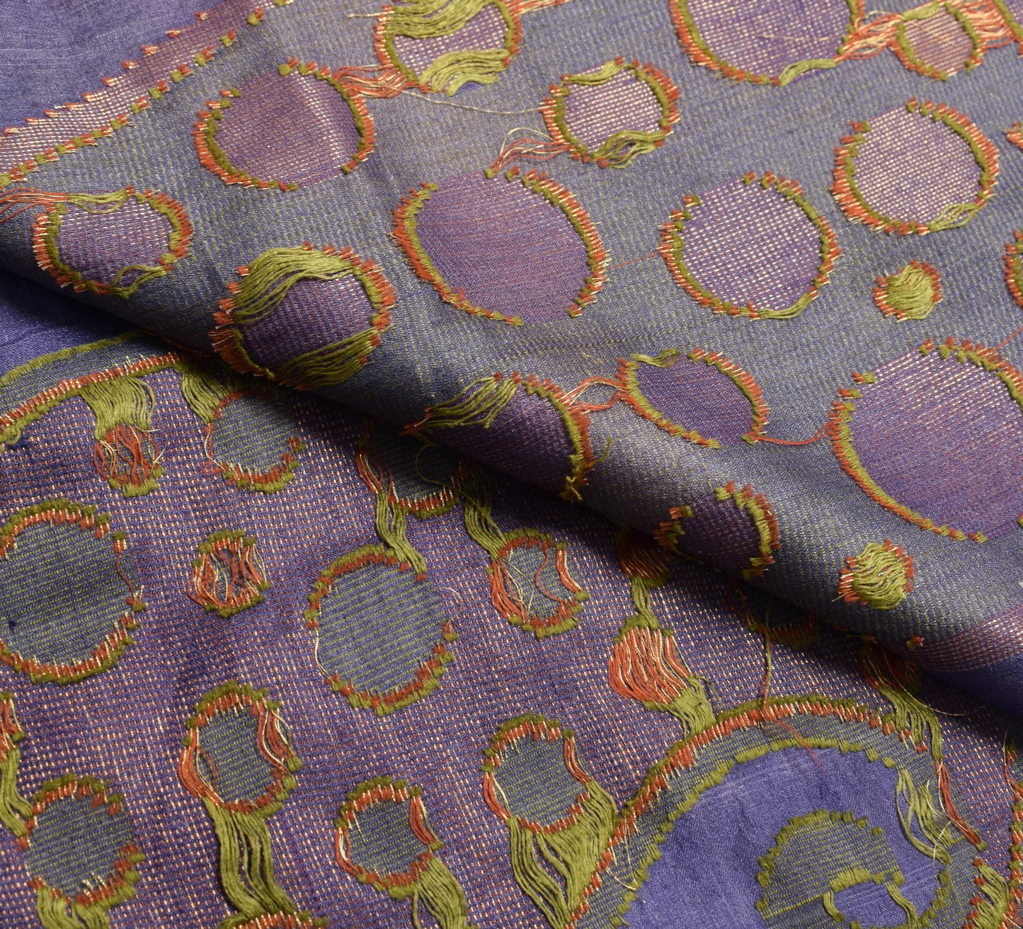 Sushila Vintage Purple Woven Saree 100%Pure Tussar Silk Paisley Sari Soft Fabric