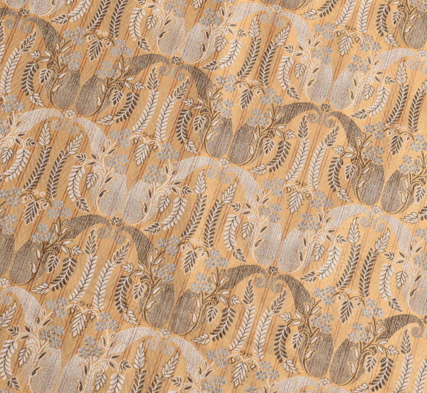 Sushila Vintage Peach Checks Saree Art Silk Woven Traditional Sari Craft Fabric