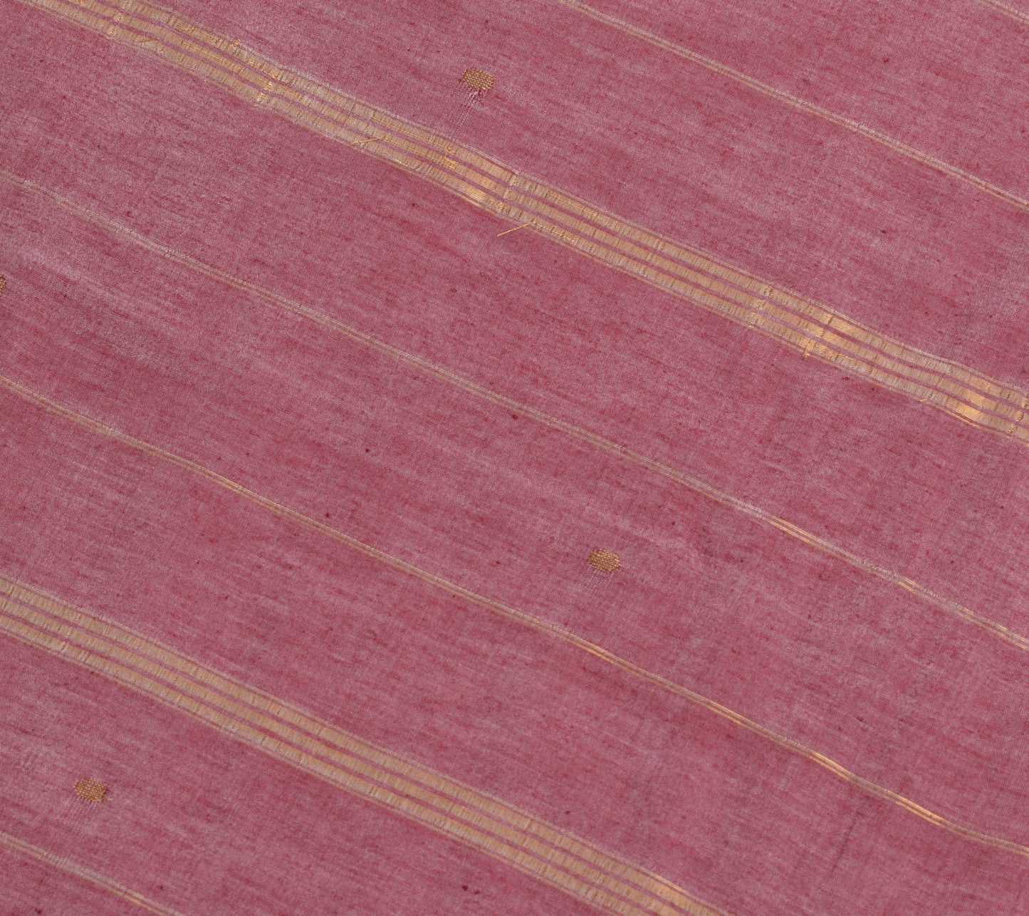 Sushila Vintage Pure Ilkal Saree Zari Butta Cotton Silk Onion Red Soft Fabric