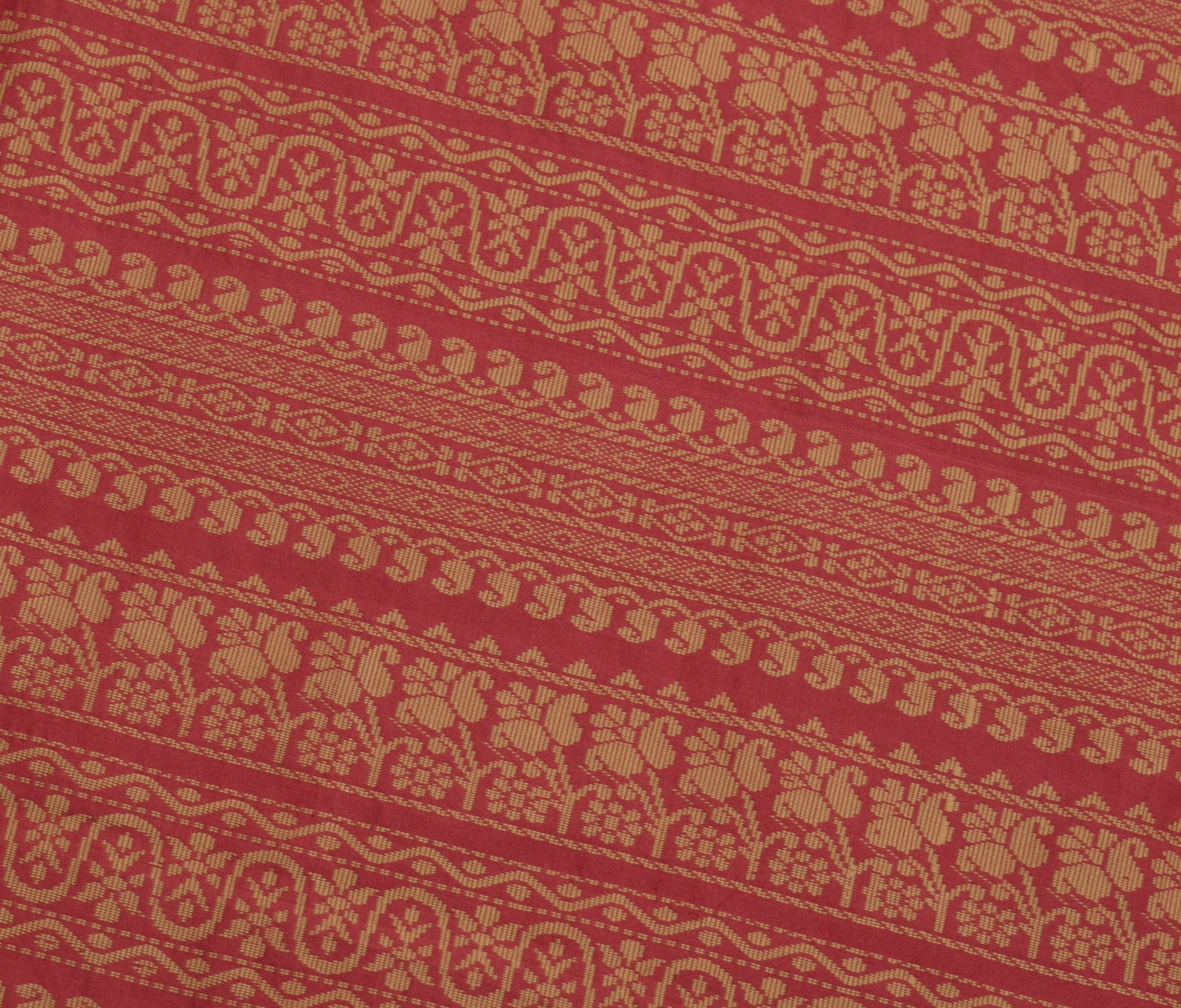 Sushila Vintage Dual Tone Saree 100% Pure Cotton Silk Woven Sari Craft Fabric
